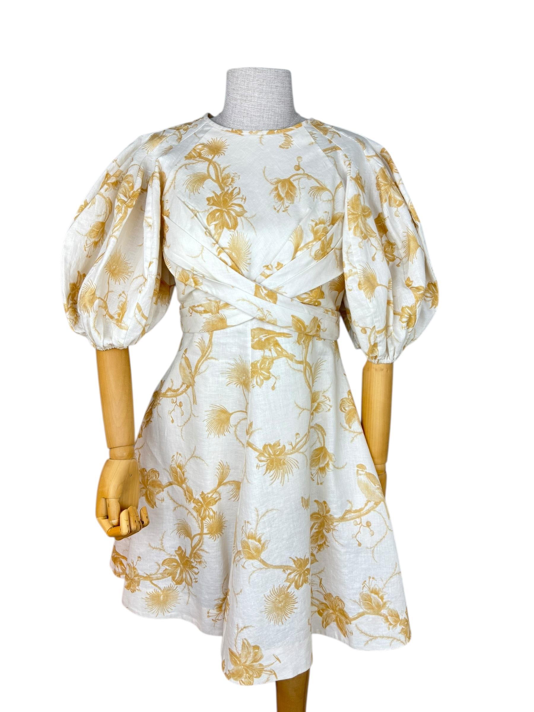 ZIMMERMANN LINEN WRAP MINI DRESS