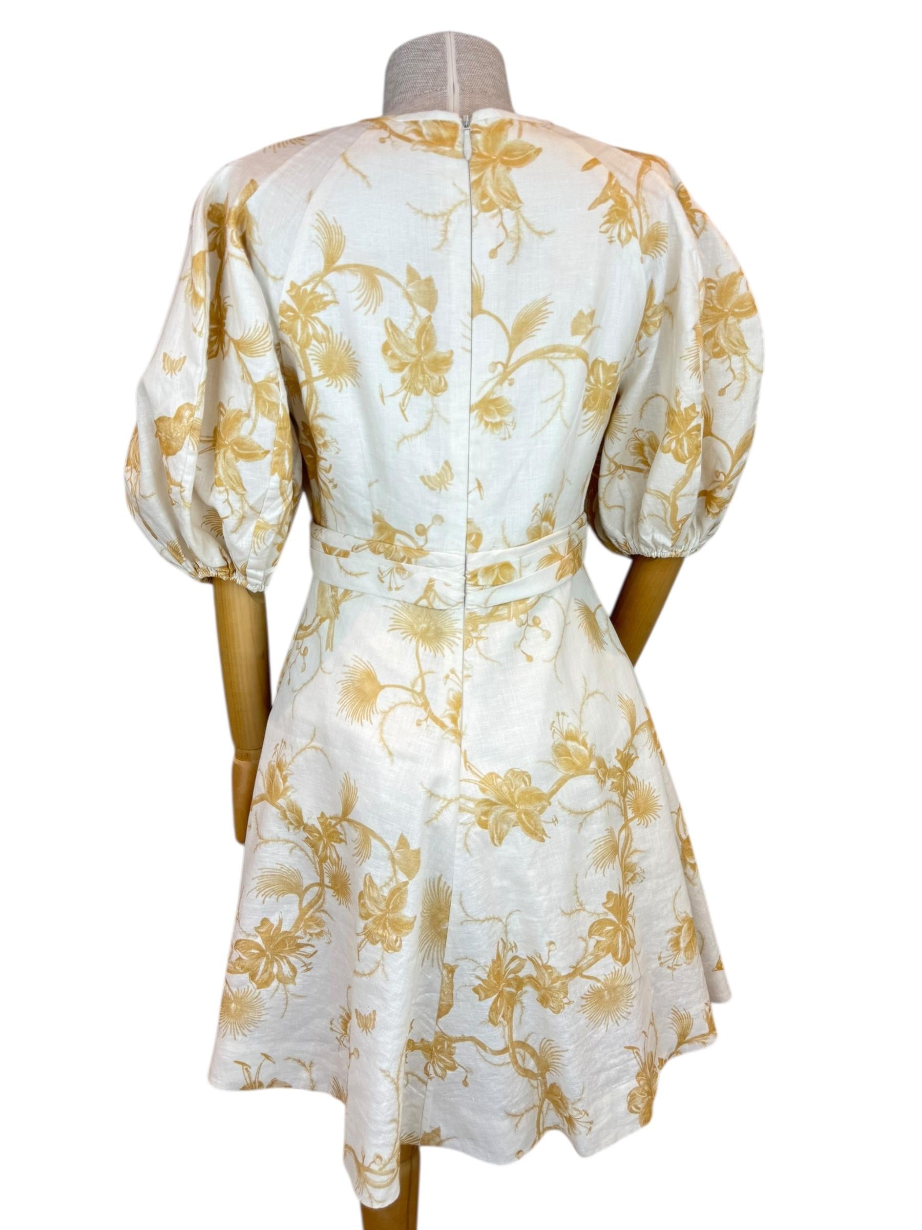 ZIMMERMANN LINEN WRAP MINI DRESS