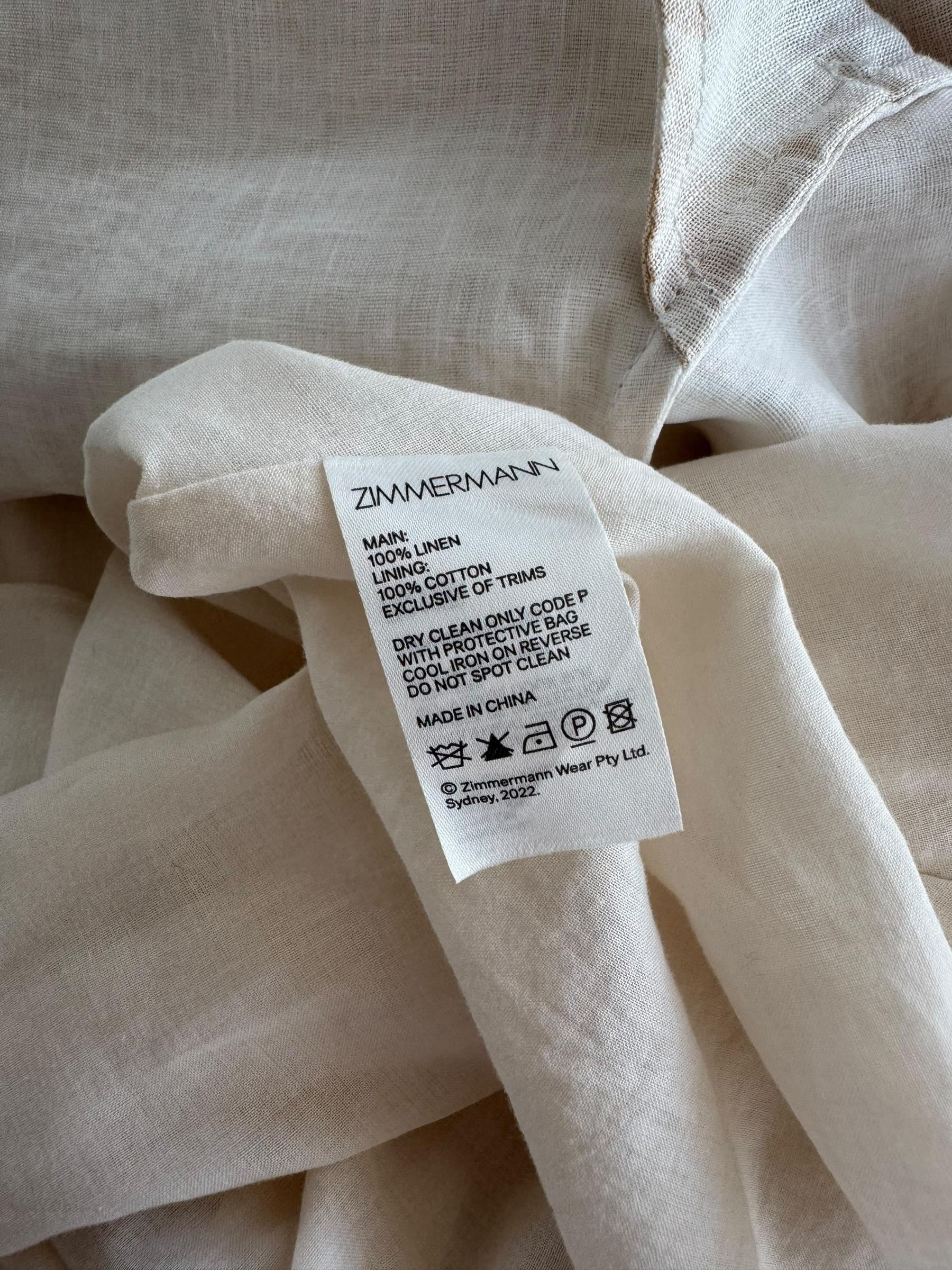 ZIMMERMANN LINEN WRAP MINI DRESS