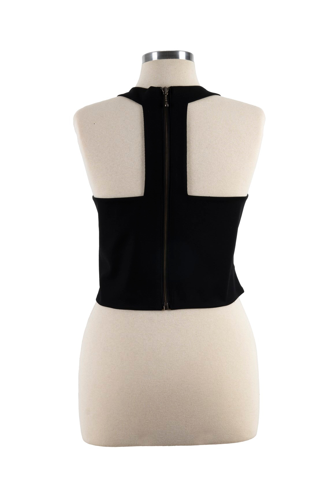 BLUBluzBLU Halter Yaka Arka Fermuarlı Kısa Bluz