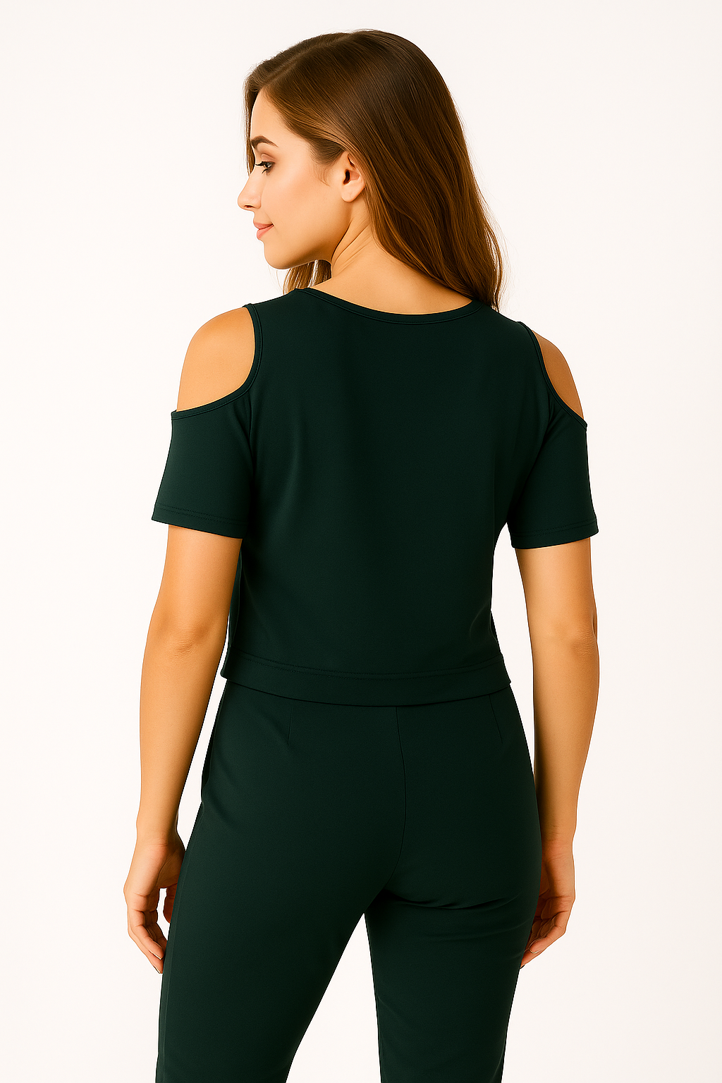 BLUBluzBLU Omuz Dekolte Kısa Bluz