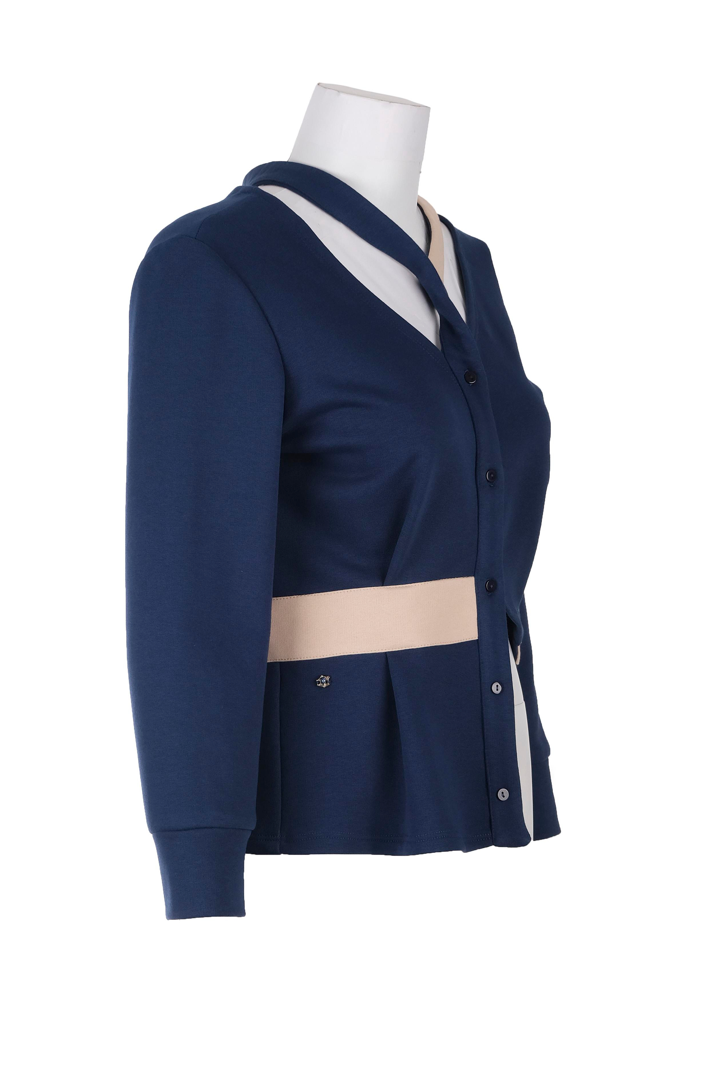 BLUCeket / MontBLU Asimetrik V Yaka Boyun V Aksesuar Ceket