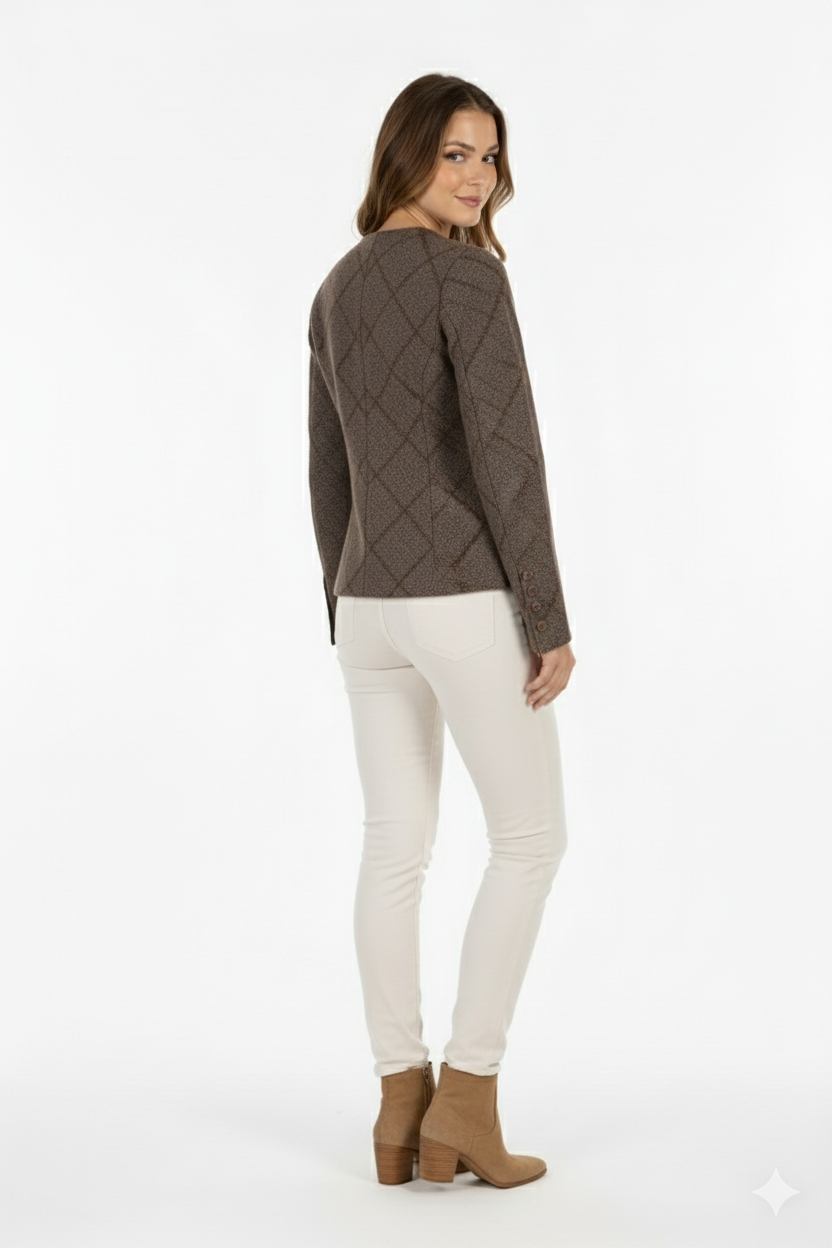 BLUCeket / MontBLU Sıfır Yaka Biyeli Cepli Ceket