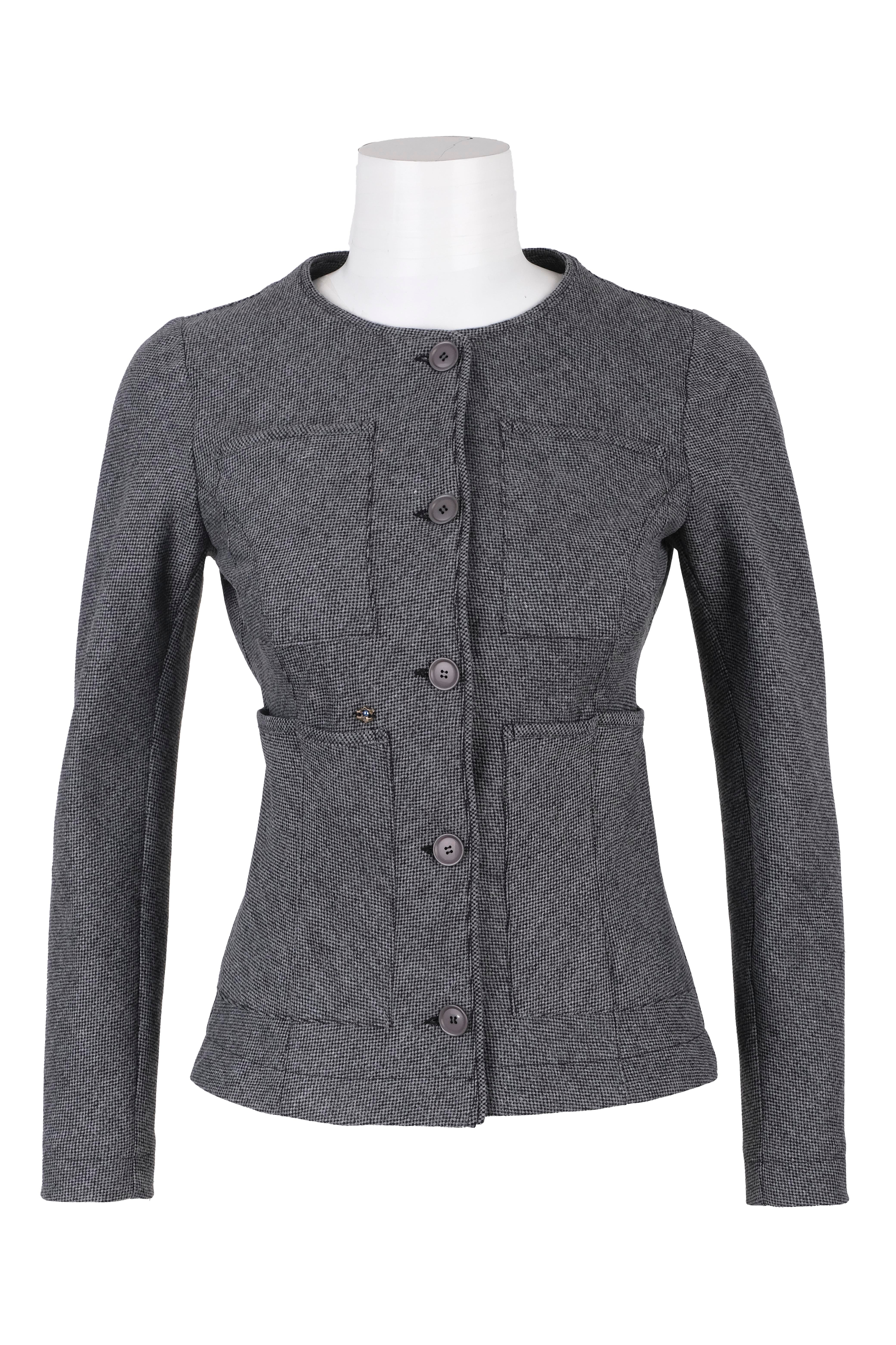 BLUCeket / MontBLU Sıfır Yaka Biyeli Cepli Ceket