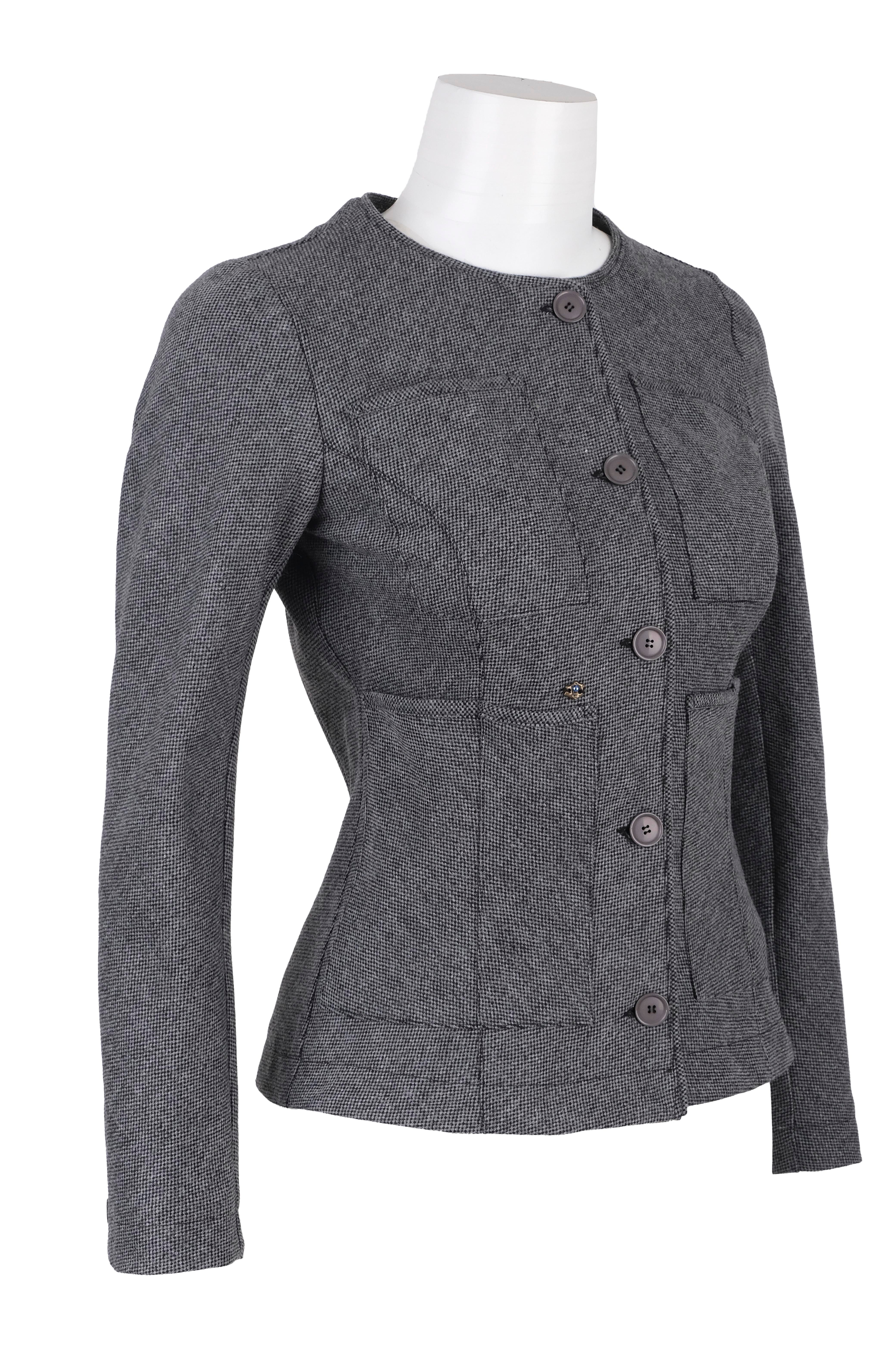 BLUCeket / MontBLU Sıfır Yaka Biyeli Cepli Ceket