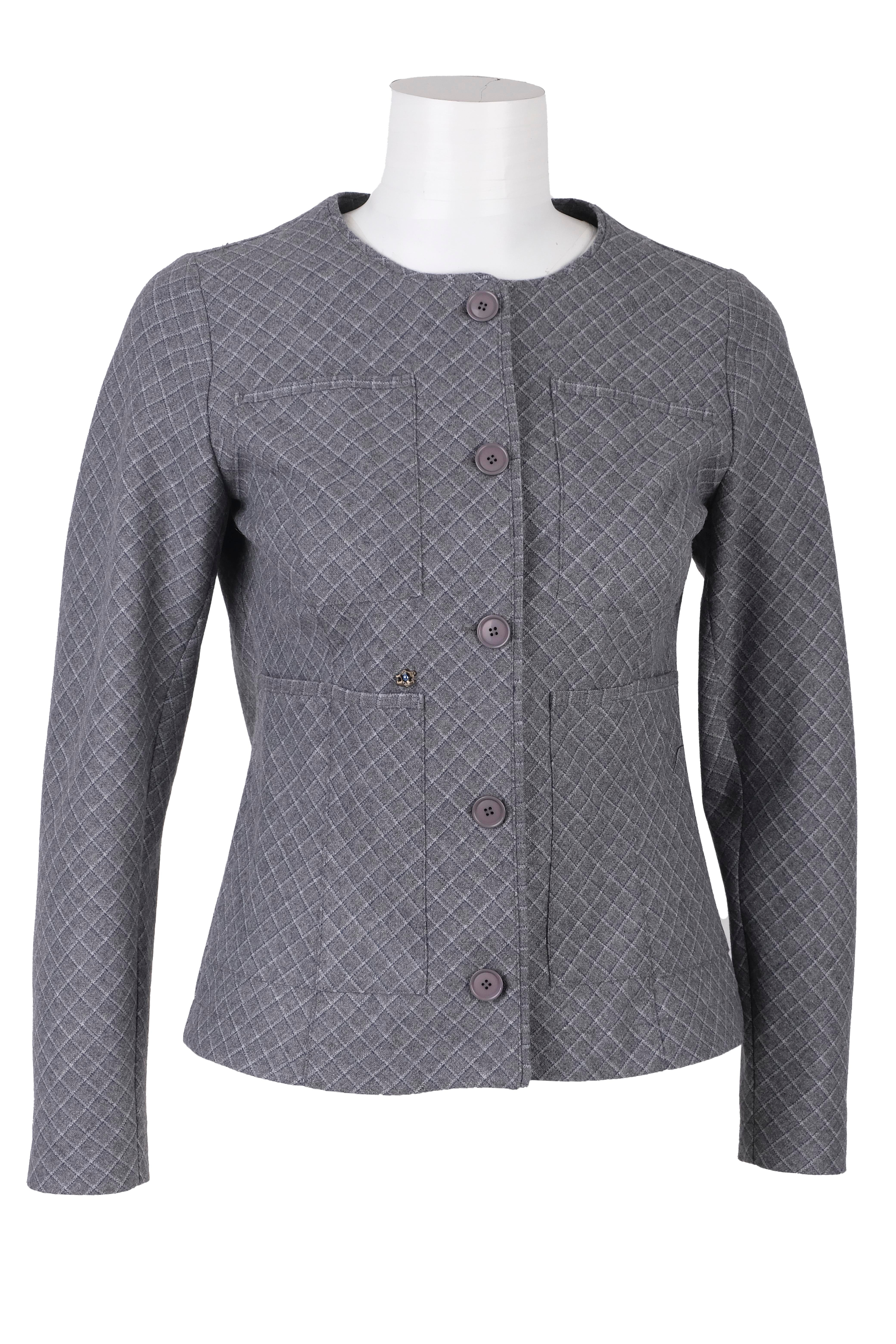 BLUCeket / MontBLU Sıfır Yaka Biyeli Cepli Ceket