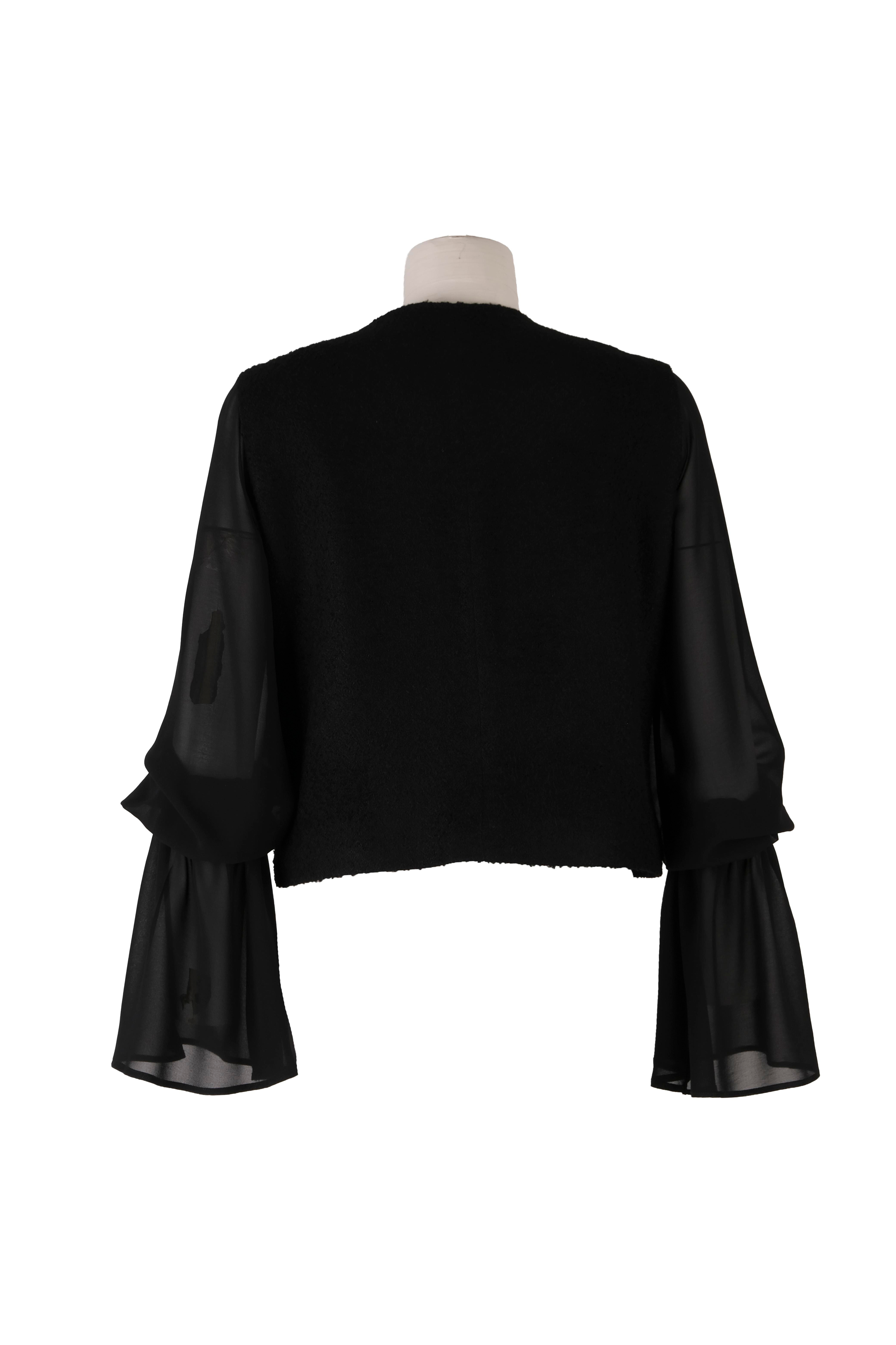 BLUCeket / MontBLU Sıfır Yaka Şifon Kol Ceket