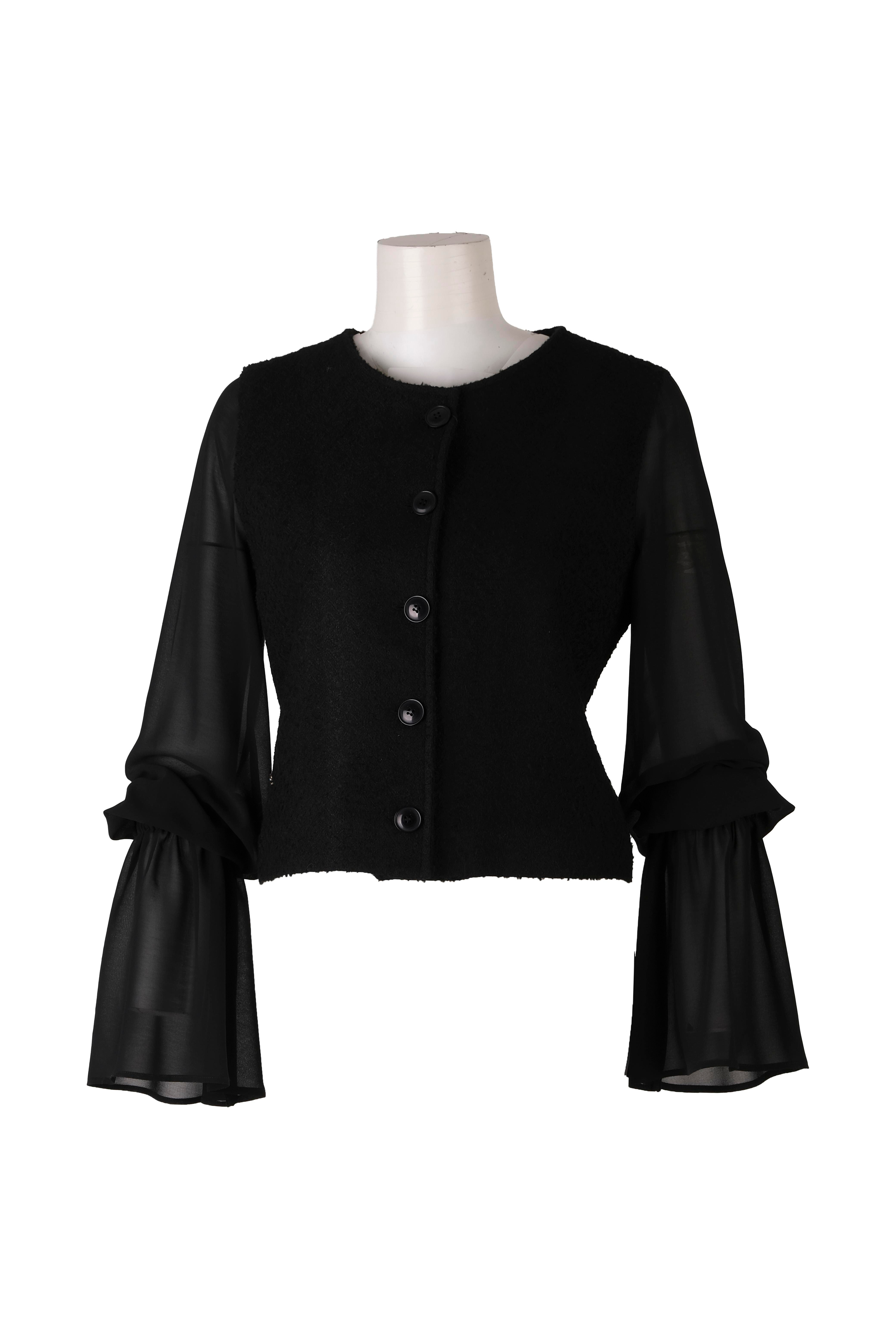 BLUCeket / MontBLU Sıfır Yaka Şifon Kol Ceket