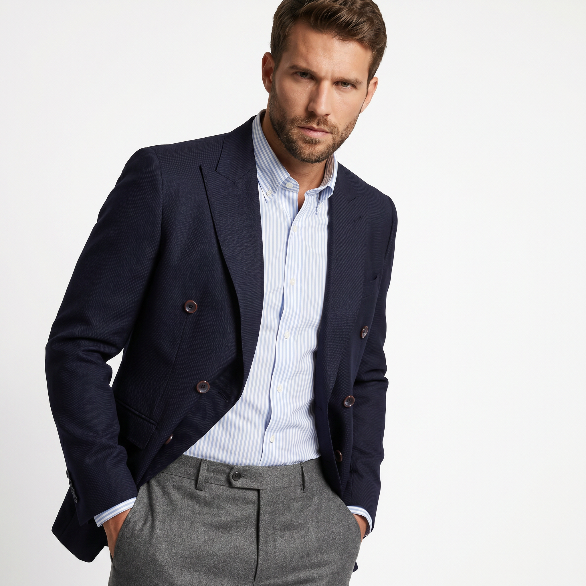 BLUCeketBLU Slim Fit Kruvaze Ceket