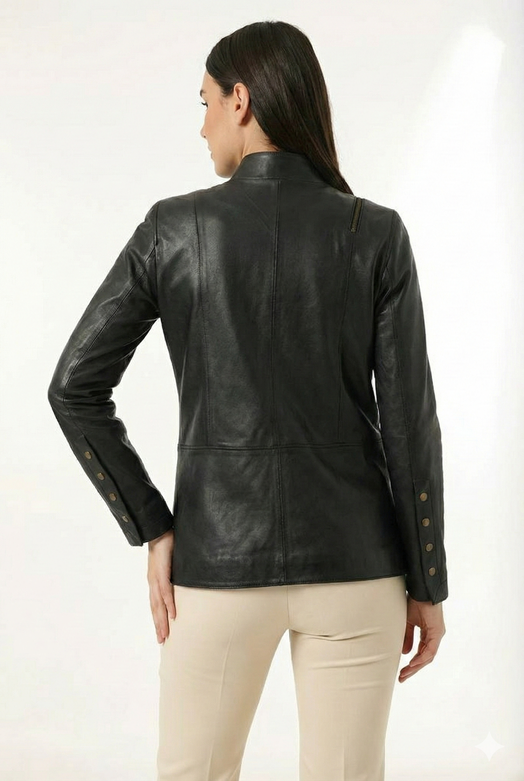 BLUDeri GiyimBLU Deri Omuz Fermuar Dekolte Ceket