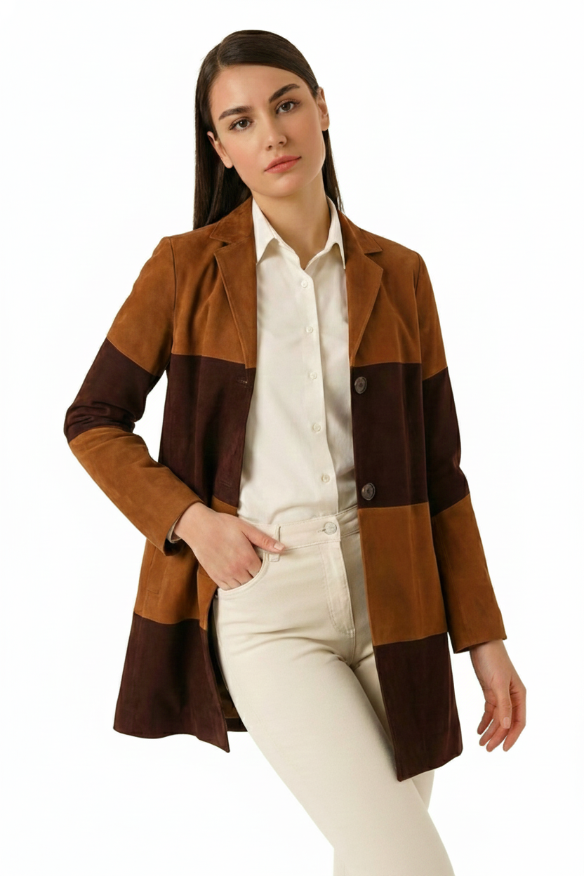 BLUDeri GiyimBLU Parçalı Çan Uzun Ceket