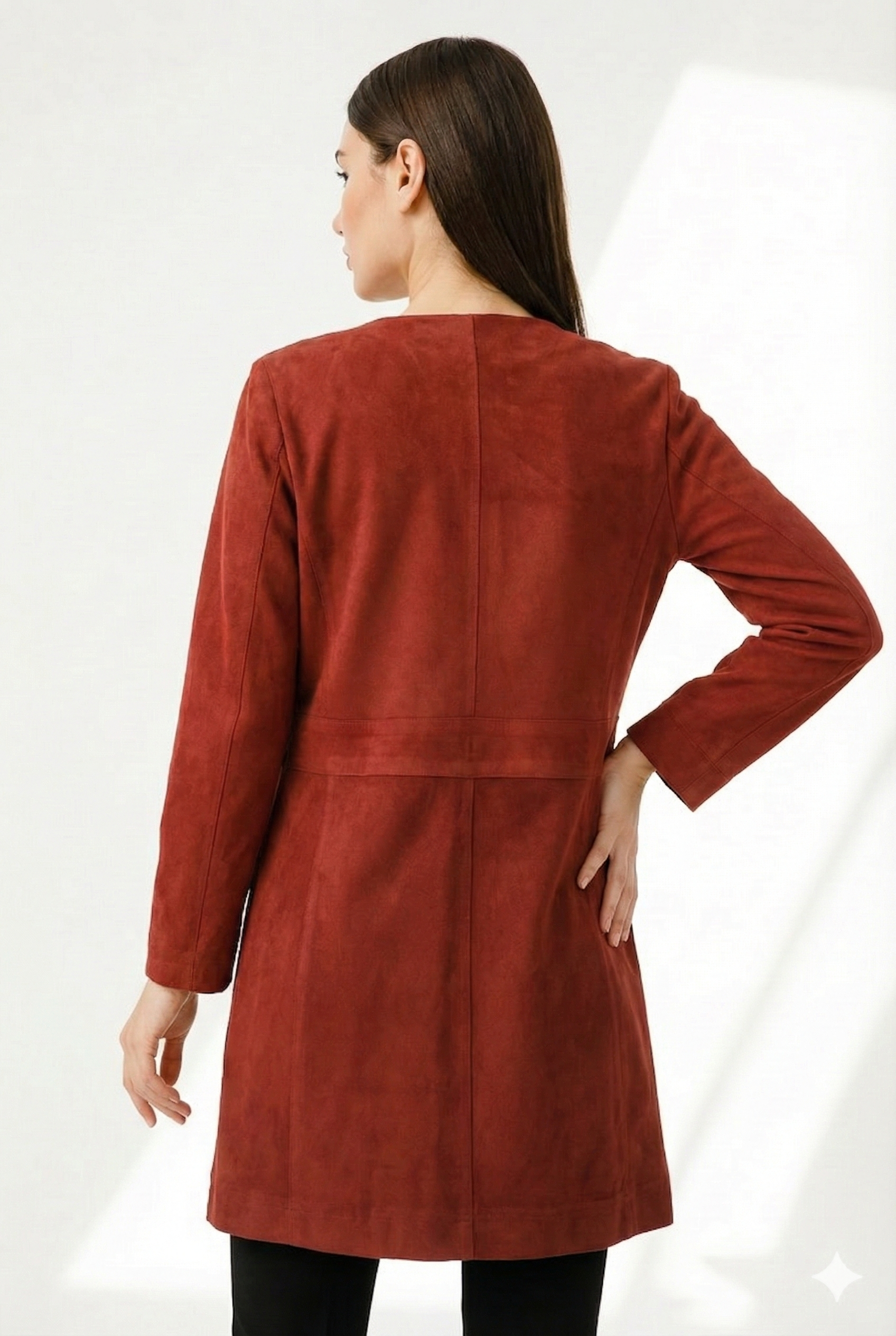 BLUDeri GiyimBLU Parçalı Uzun Ceket