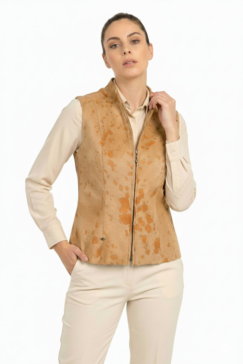 BLUDeri GiyimBLU U Yaka Ön Fermuarlı Yelek