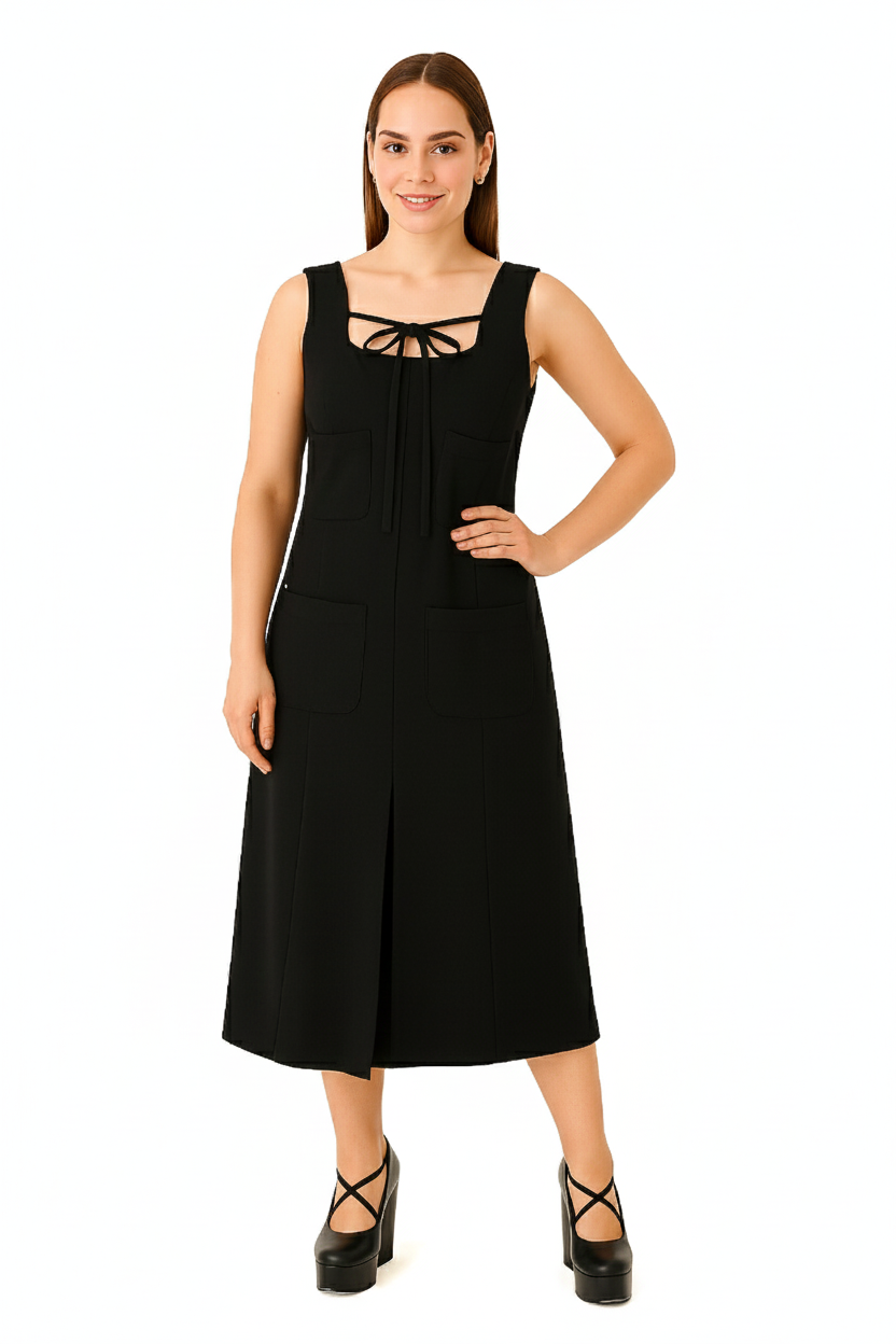 BLUElbiseBLU Biye Aksesuarlı Cepli Elbise