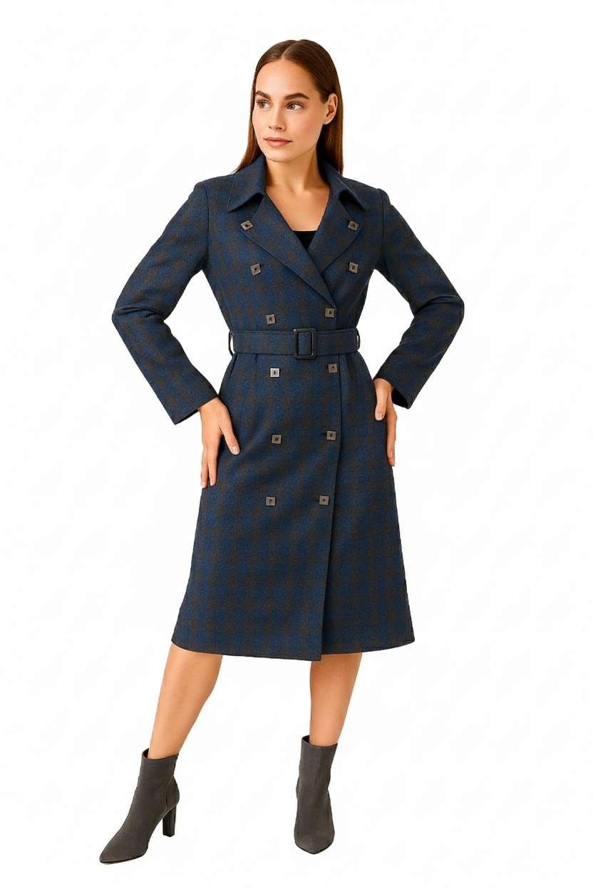 BLUElbiseBLU Kruvaze Kemeli Uzun Elbise