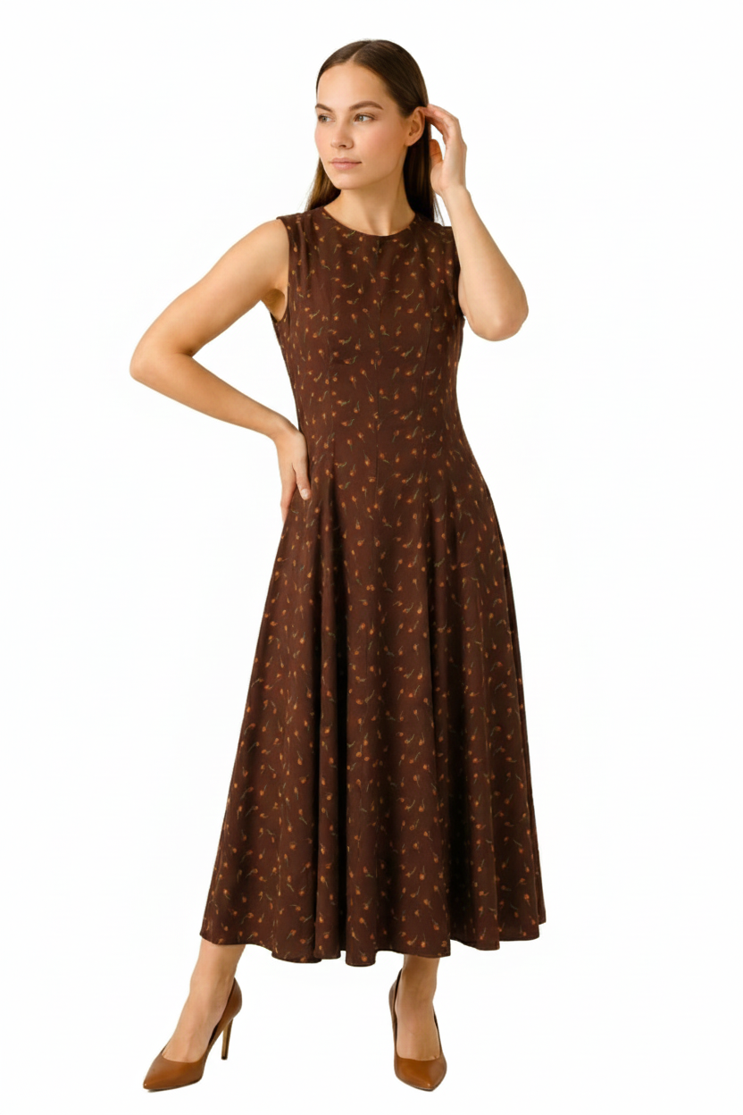 BLUElbiseBLU Sıfır Yaka Kolsuz Elbise