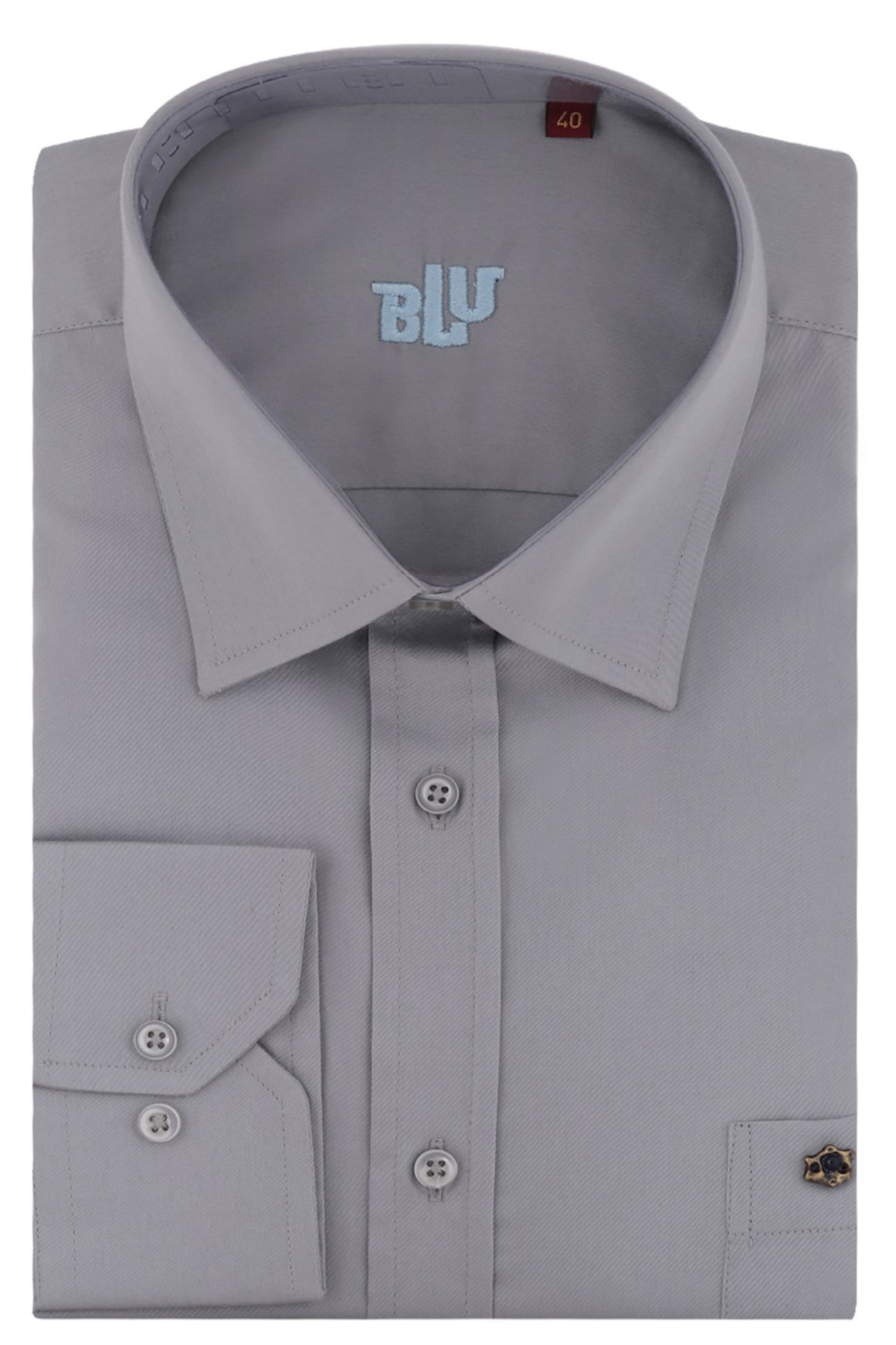 BLUGömlekBLU Kravat Yaka Klasik Gömlek