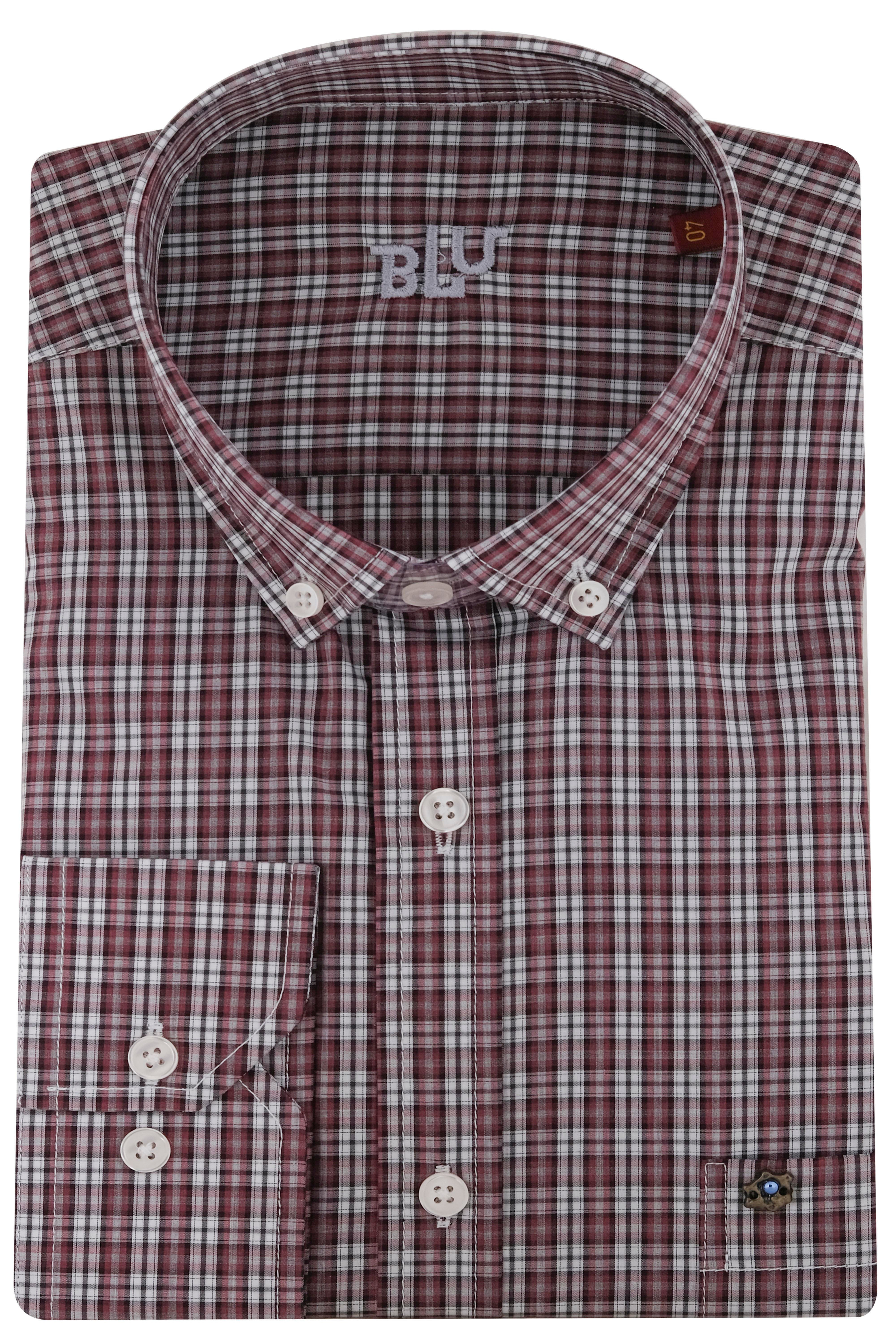 BLUGömlekBLU Üstten Düğmeli Yaka Klasik Gömlek