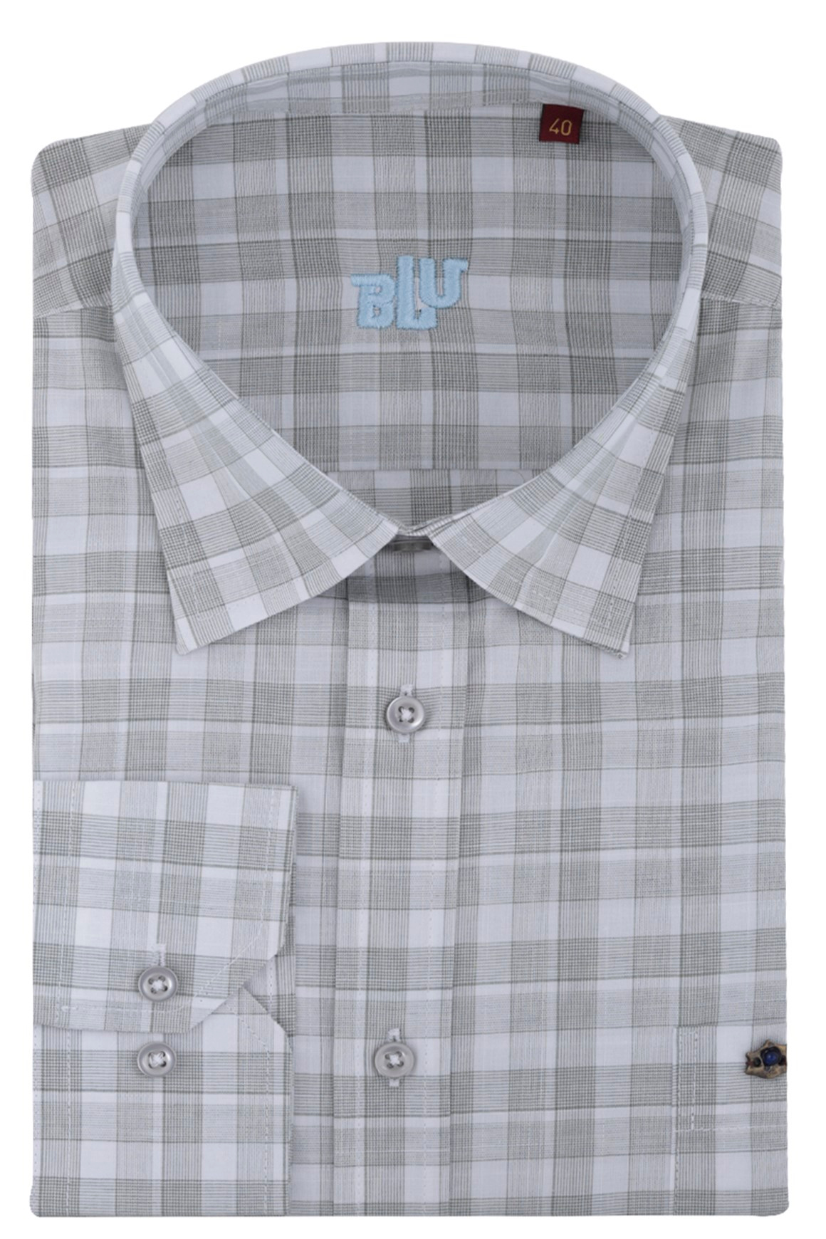BLUGömlekBLU Üstten Düğmeli Yaka Klasik Gömlek