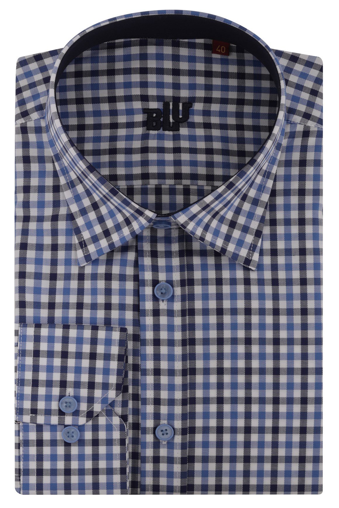 BLUGömlekBLU Yarım İtalyan Alttan Düğmeli Yaka Klasik Gömlek