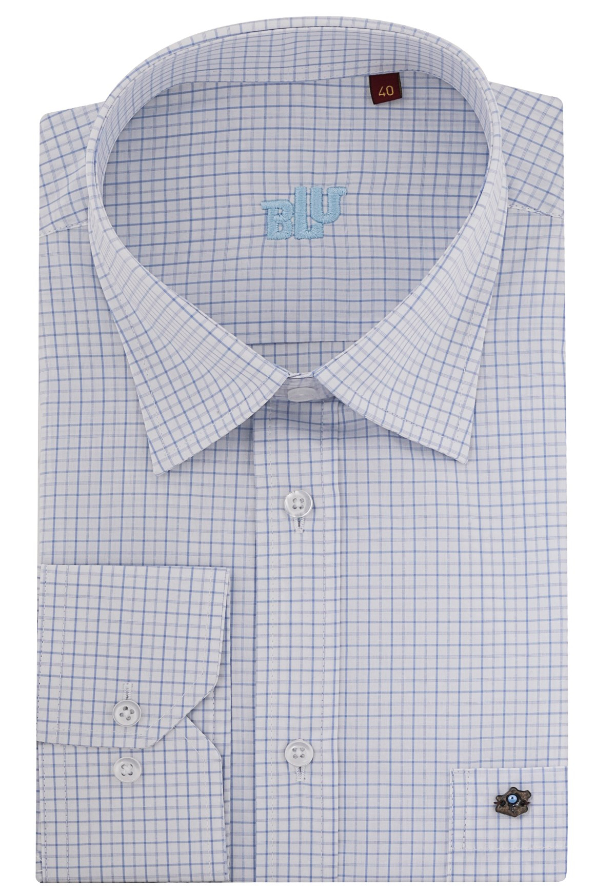 BLUGömlekBLU Yarım İtalyan Alttan Düğmeli Yaka Klasik Gömlek