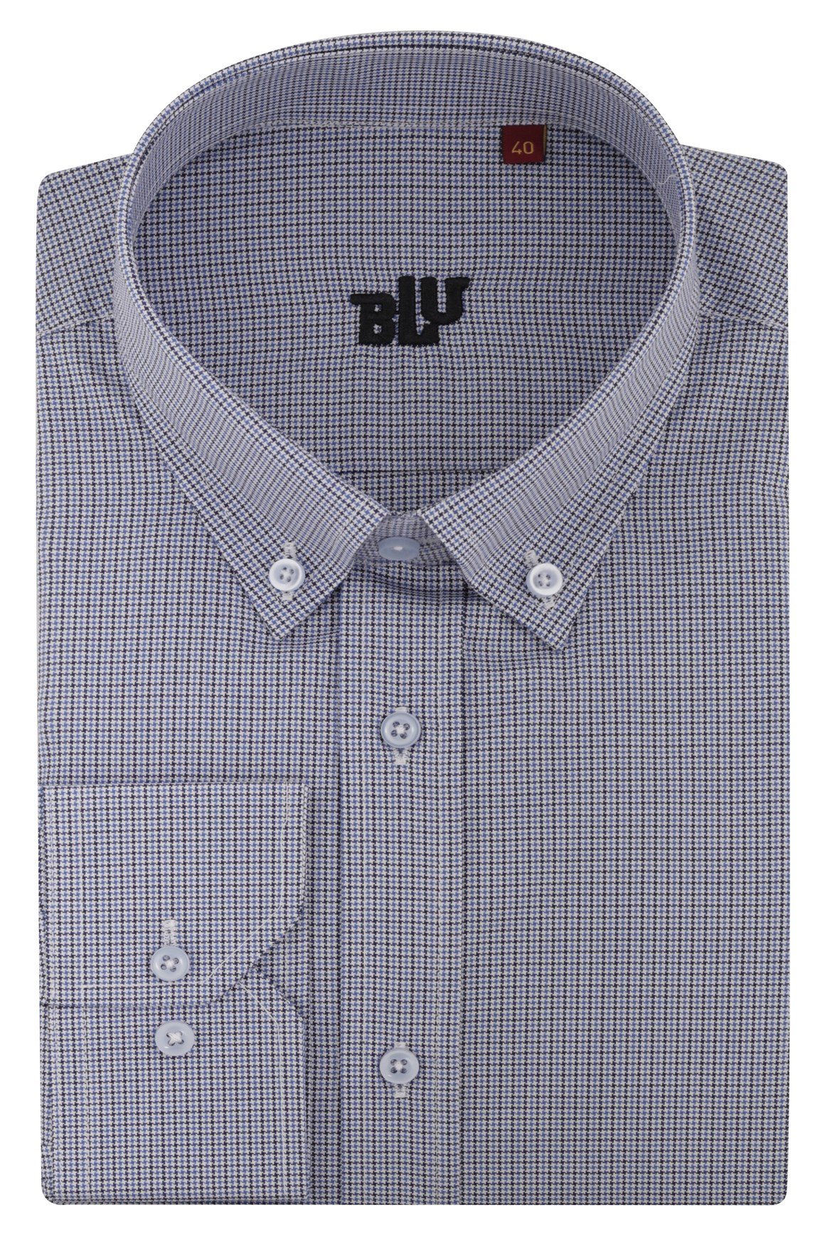 BLUGömlekBLU Yarım İtalyan Üstten Düğmeli Yaka Klasik Gömlek