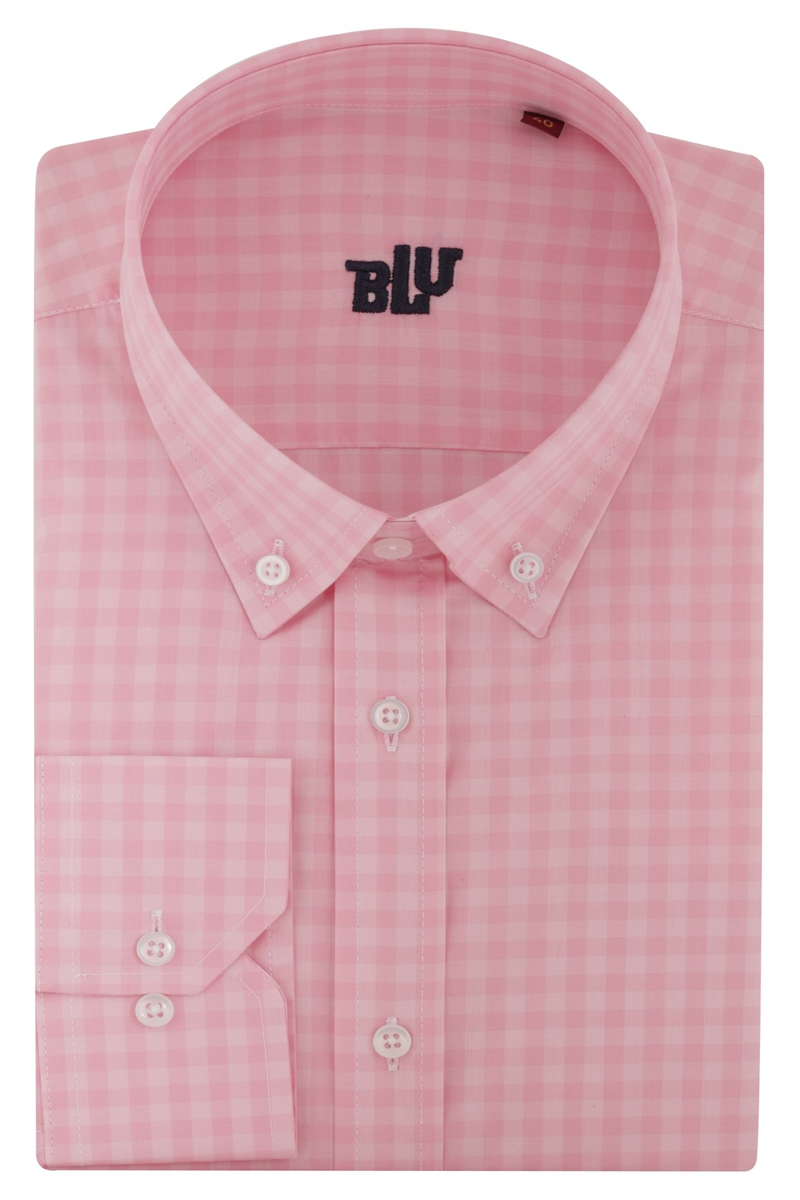 BLUGömlekBLU Yarım İtalyan Üstten Düğmeli Yaka Klasik Gömlek