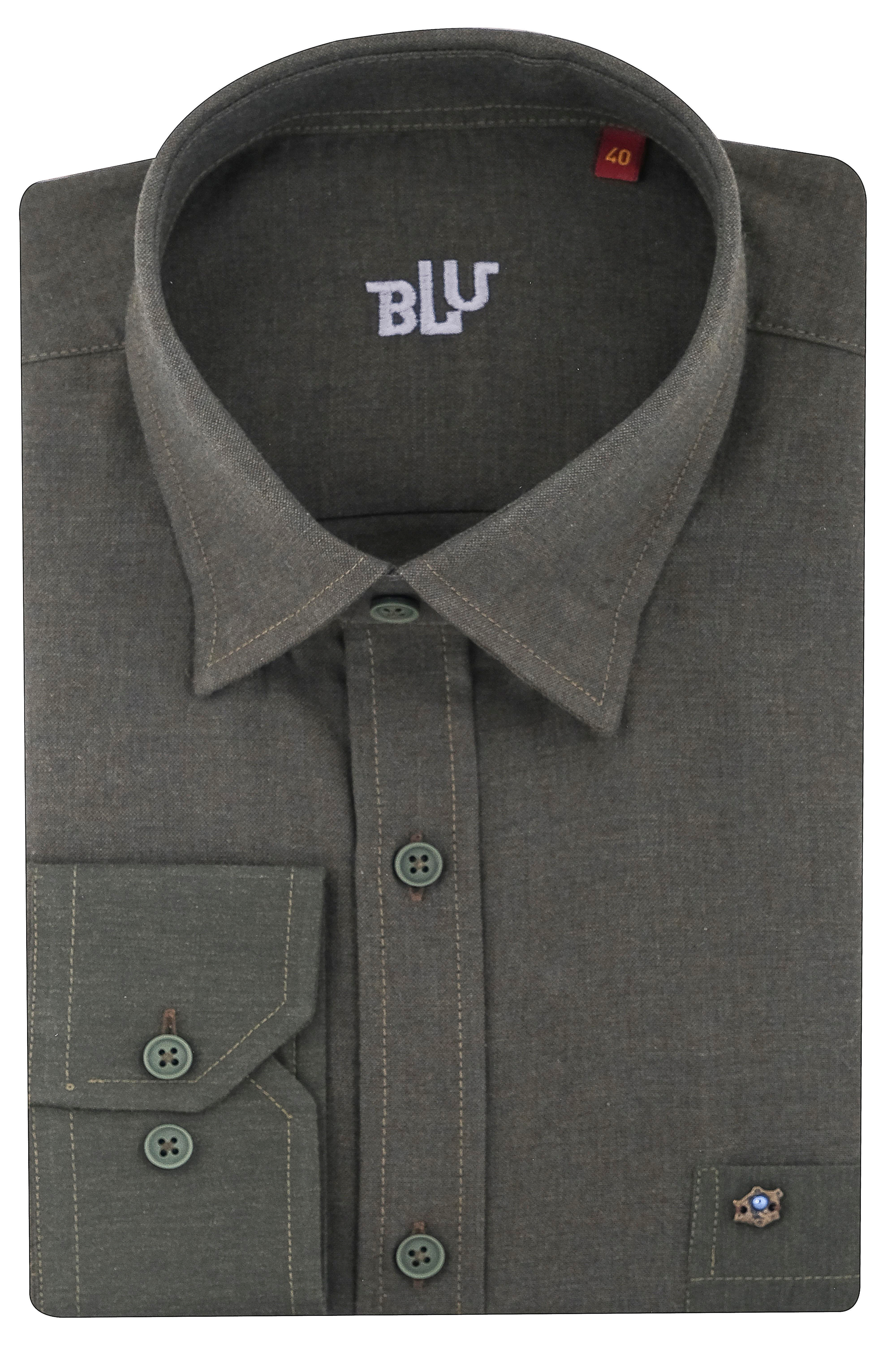 BLUGömlekBLU Yarım İtalyan Yaka Klasik Gömlek