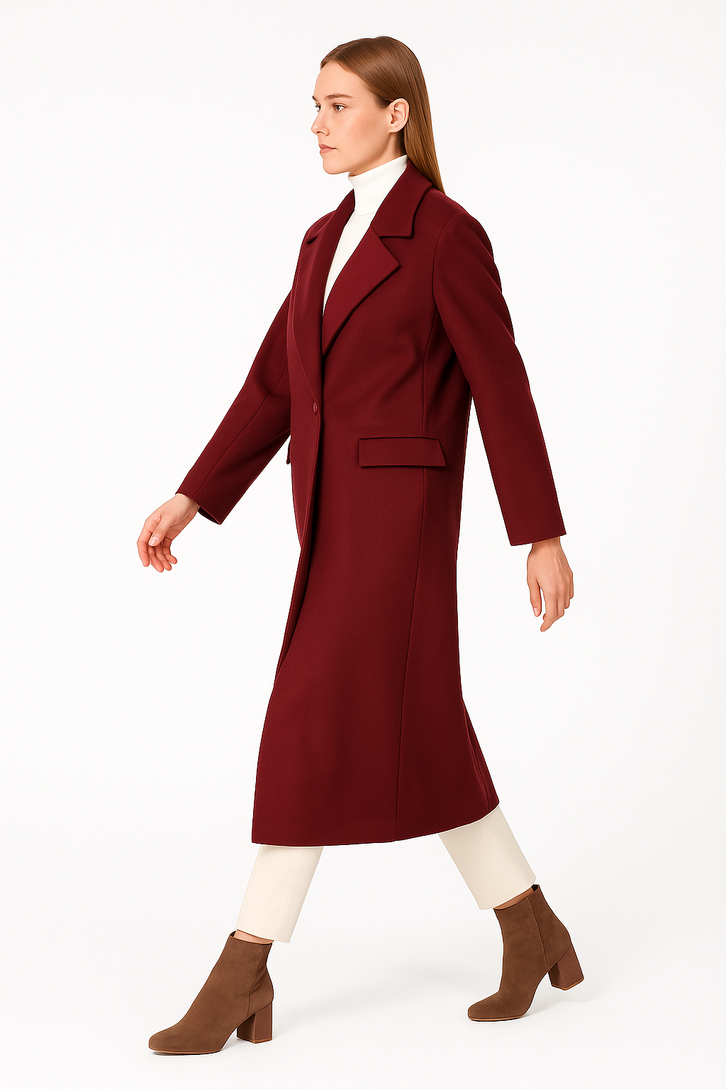 BLUMantoBLU Erkek Yaka Kapaklı Cep Tek Kapanış Manto