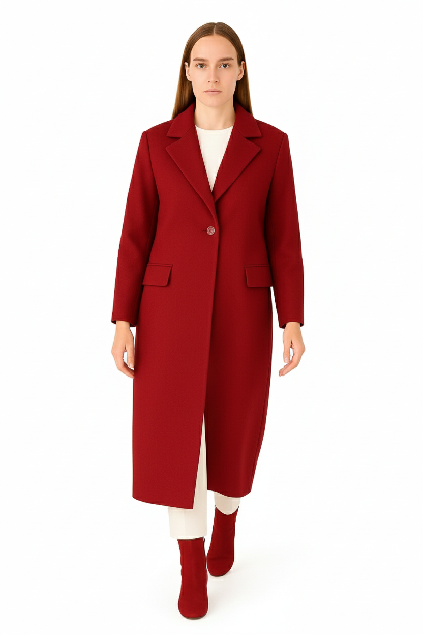 BLUMantoBLU Erkek Yaka Kapaklı Cep Tek Kapanış Manto