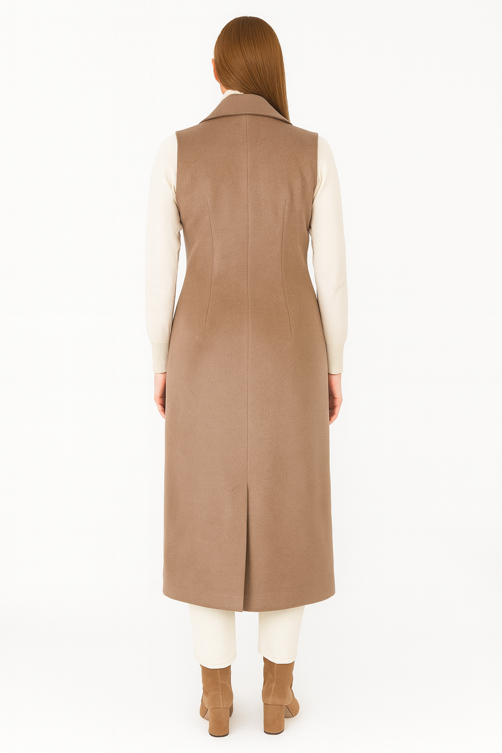 BLUMantoBLU Erkek Yaka Kruvaze Kolsuz Manto