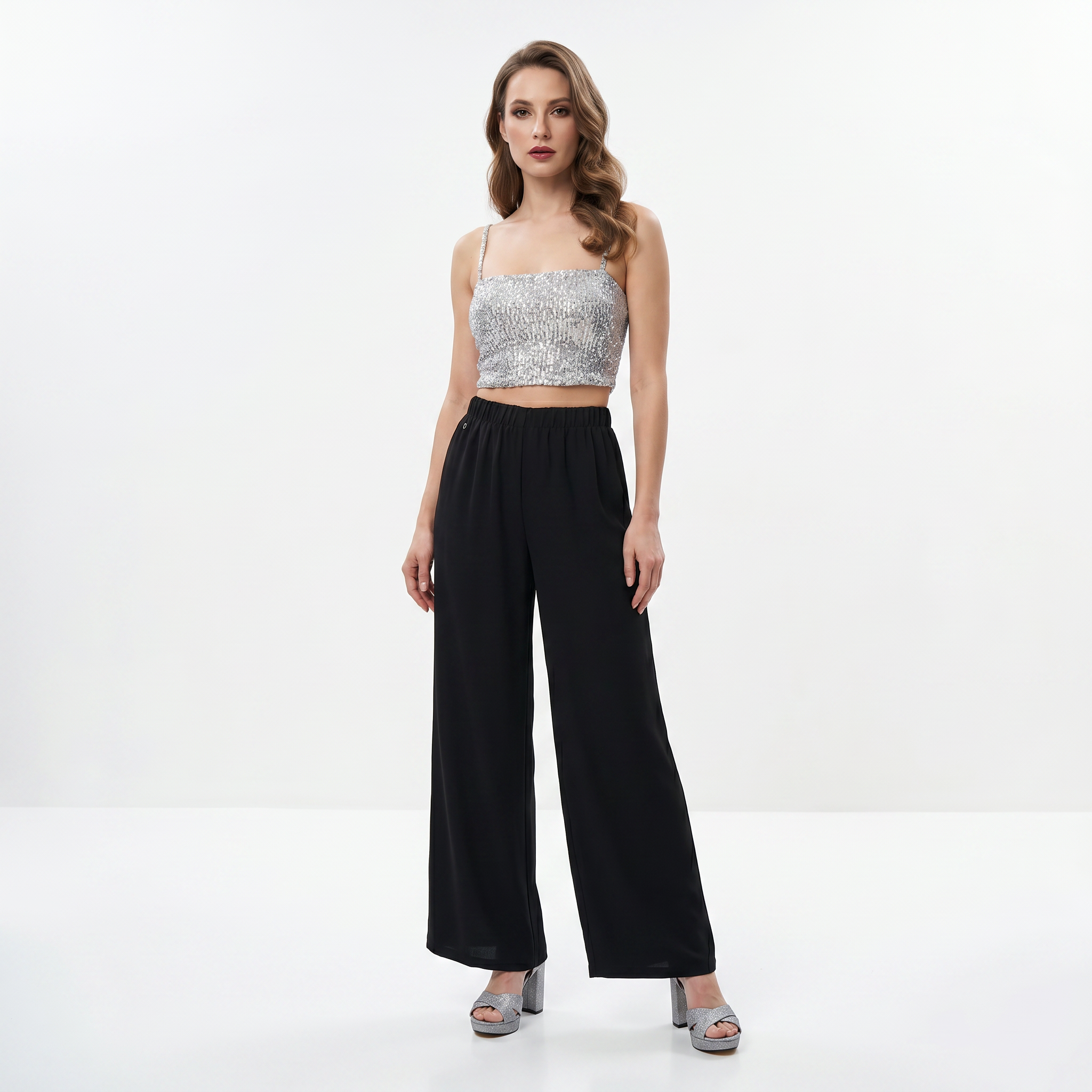 BLUPantolon / EtekBLU Bel Lastikli Bol Paça Pantolon