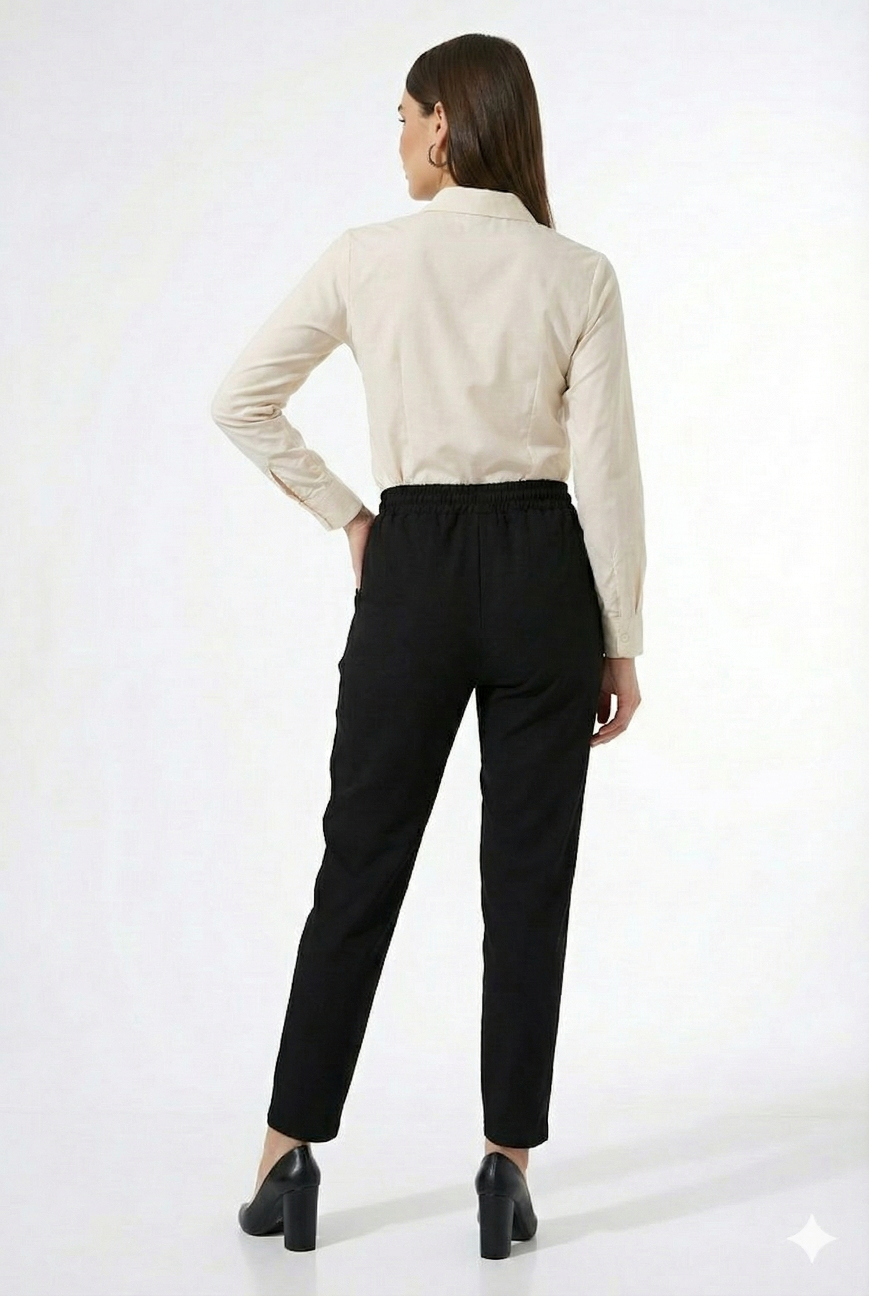 BLUPantolonBLU Bel Büzme Dar Paça Pantolon