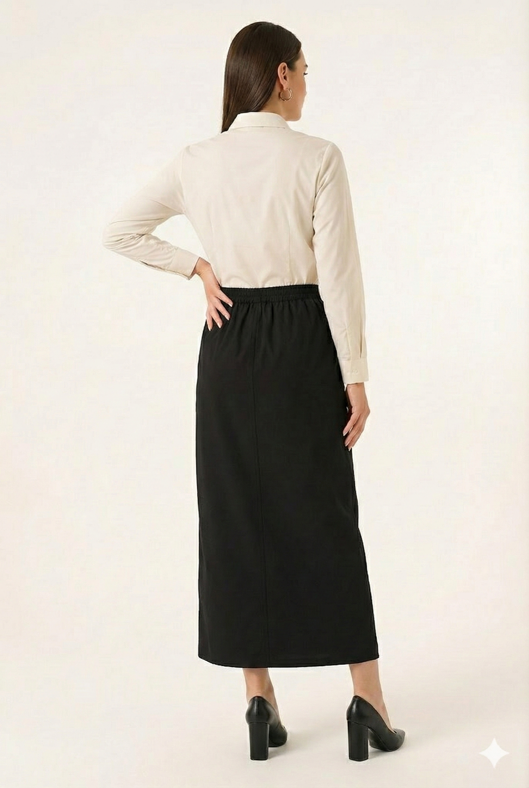 BLUPantolonBLU Bel Lastikli Uzun Etek