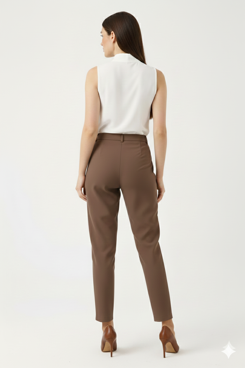 BLUPantolonBLU Plili Daralan Paça Pantolon