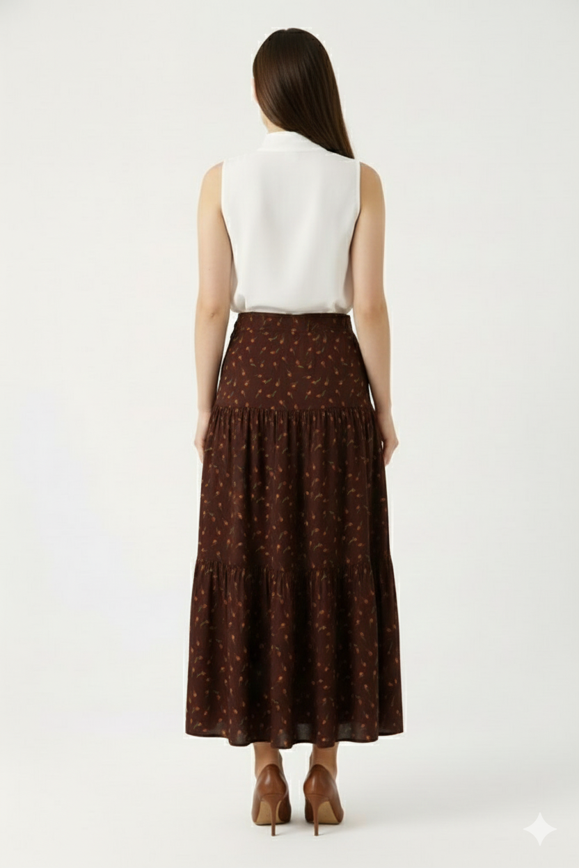 BLUPantolonBLU Üç Parça Uzun Etek