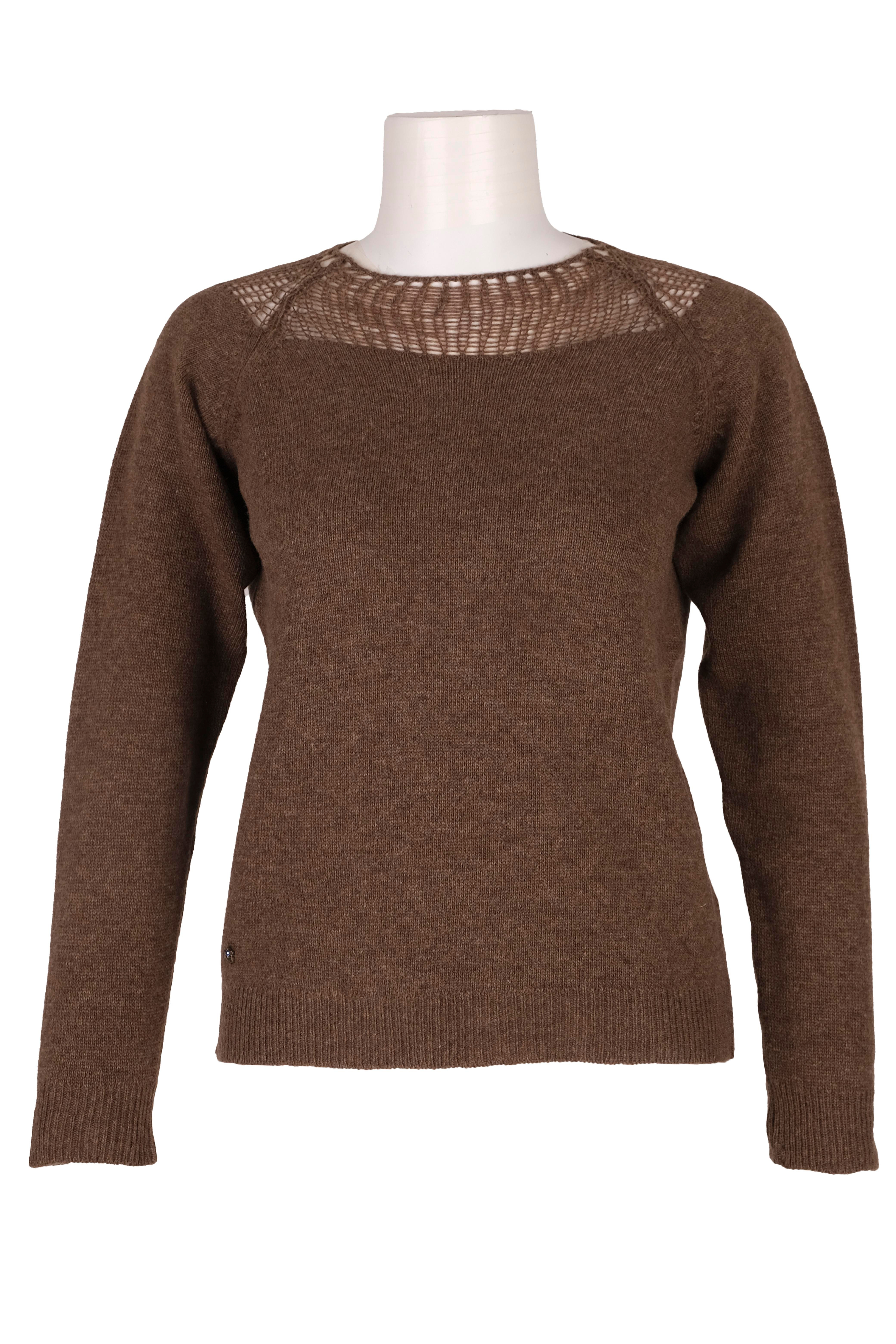 BLUTriko / HırkaBLU Kayık Yaka File Doku Kombinli Triko Bluz