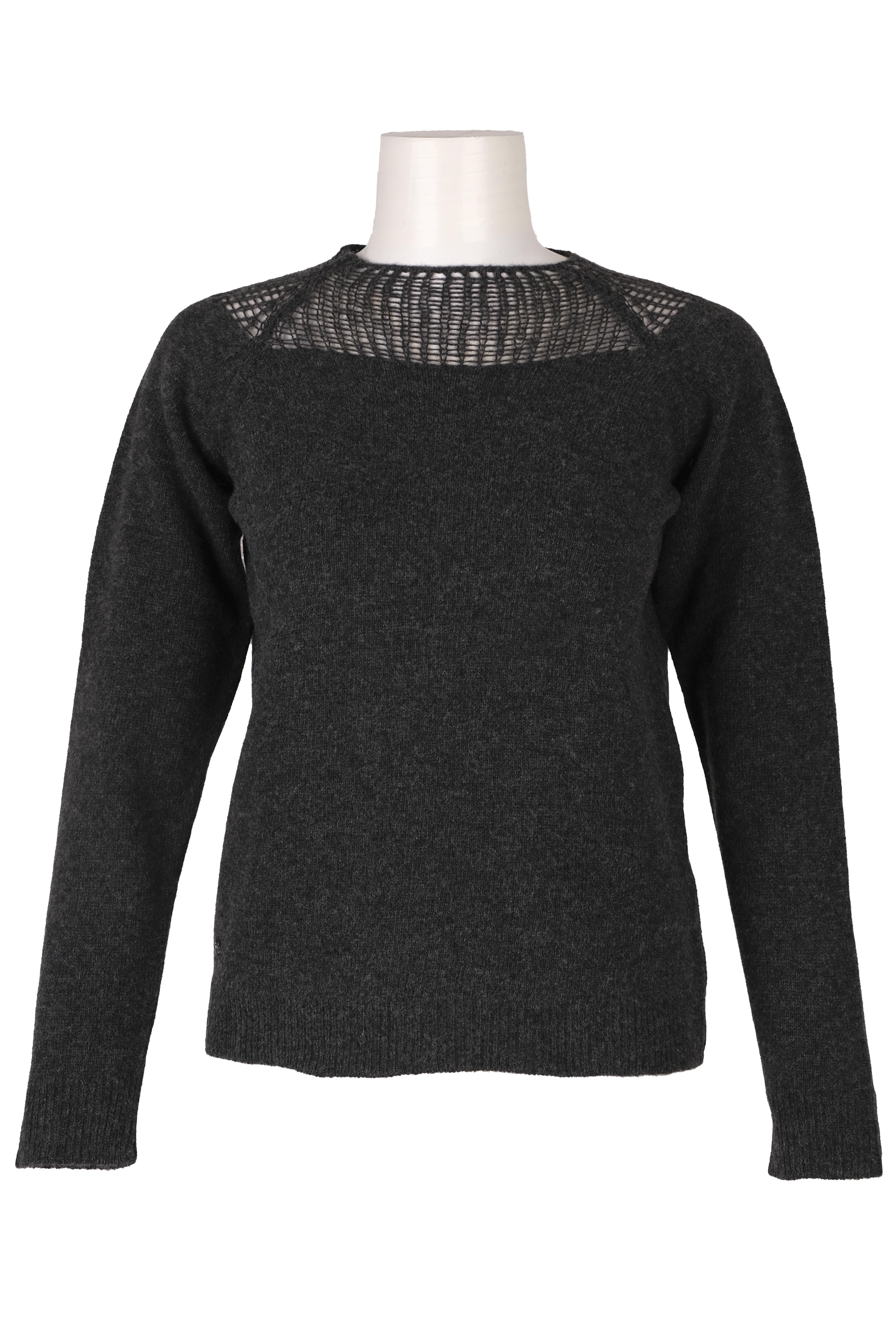 BLUTriko / HırkaBLU Kayık Yaka File Doku Kombinli Triko Bluz