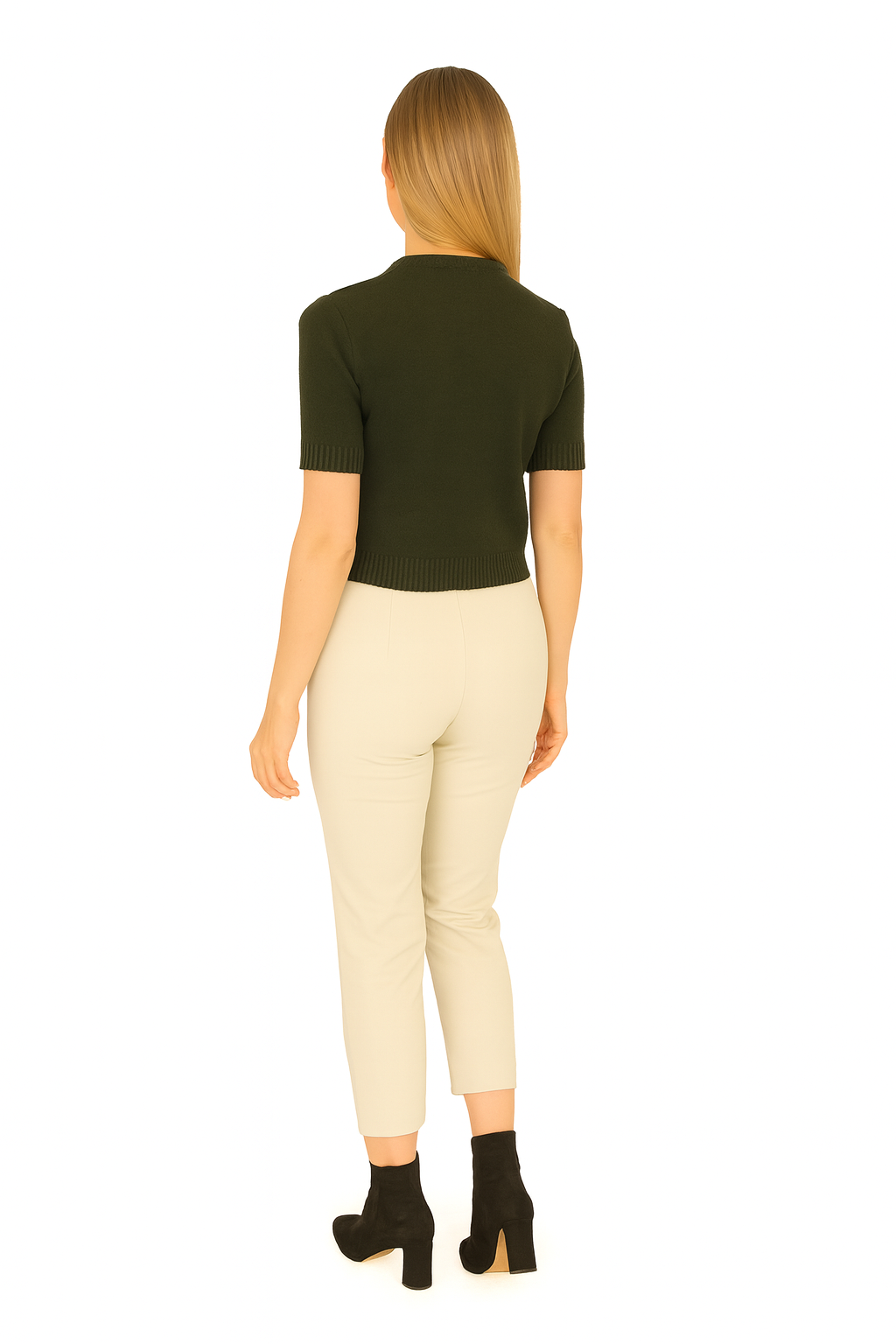 BLUTriko / HırkaBLU Sıfır Yaka Kısa Kol Triko Bluz