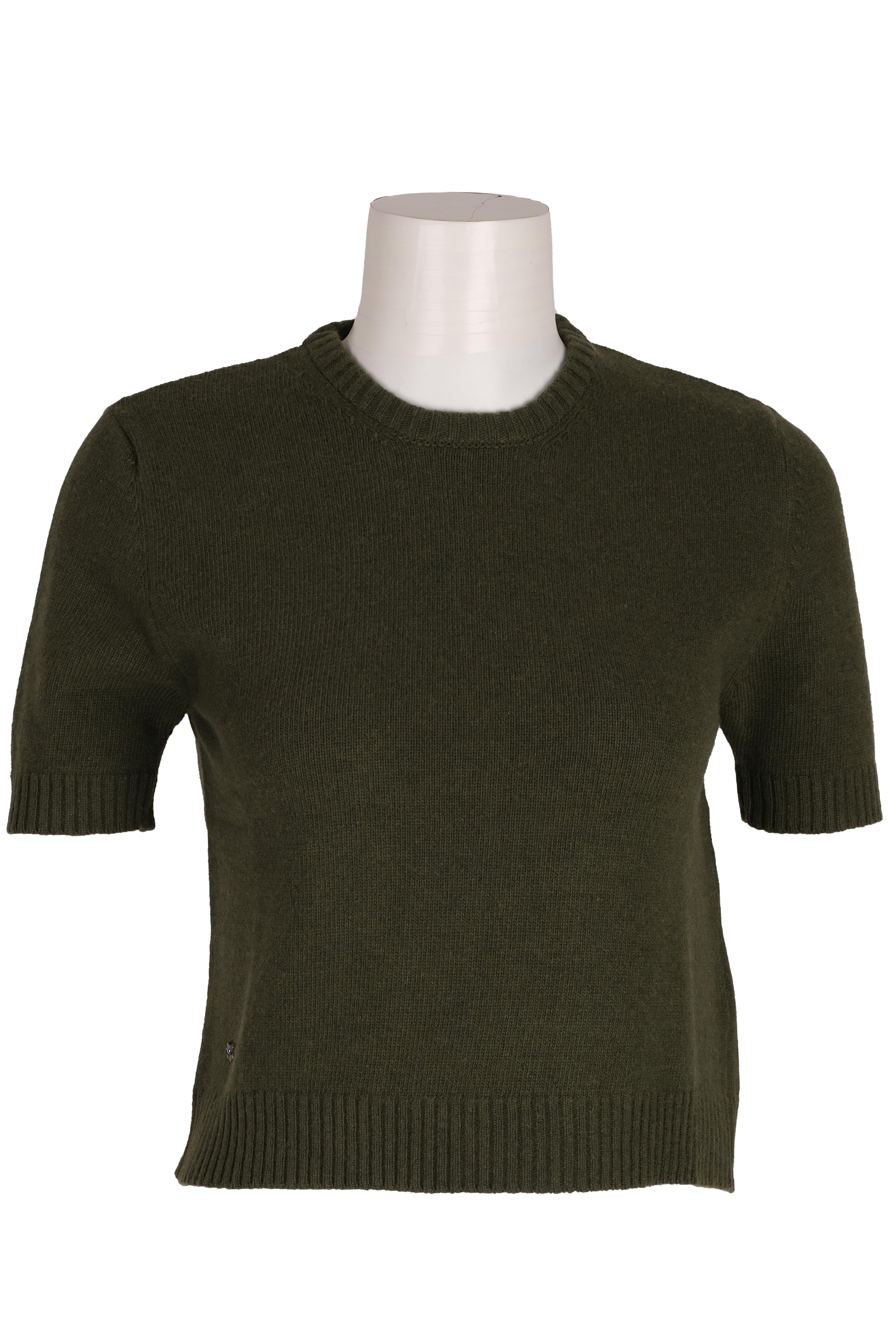 BLUTriko / HırkaBLU Sıfır Yaka Kısa Kol Triko Bluz