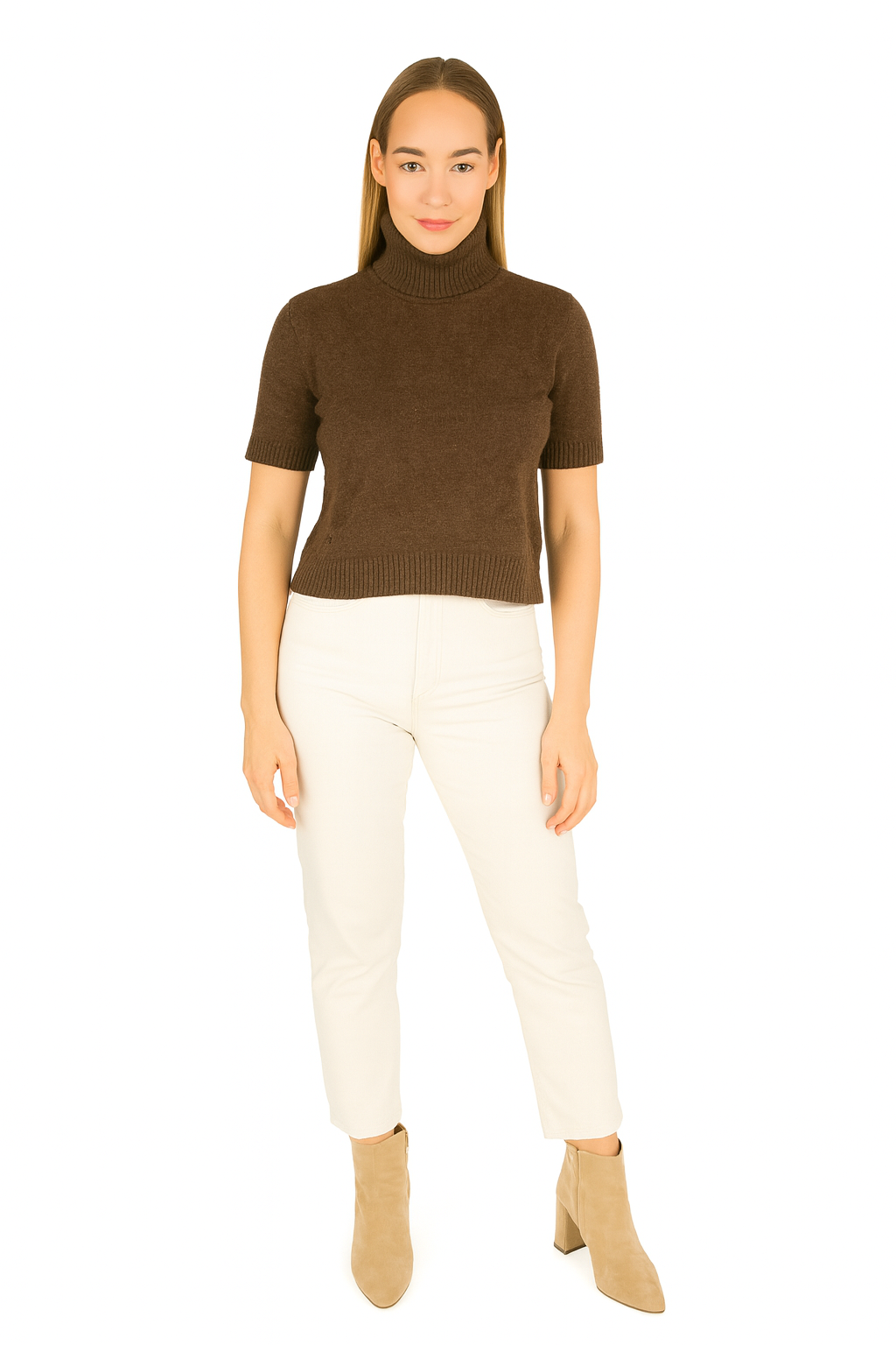 BLUTriko / HırkaBLU Tam Balıkçı Yaka Kısa Kol Triko Bluz