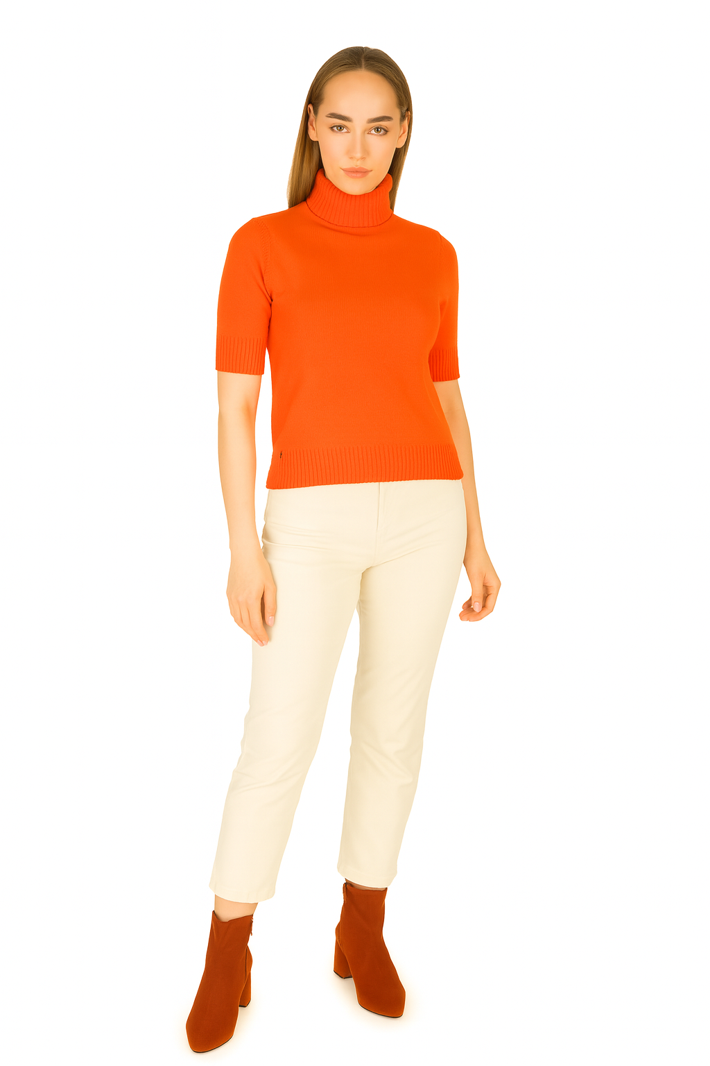 BLUTriko / HırkaBLU Tam Balıkçı Yaka Kısa Kol Triko Bluz