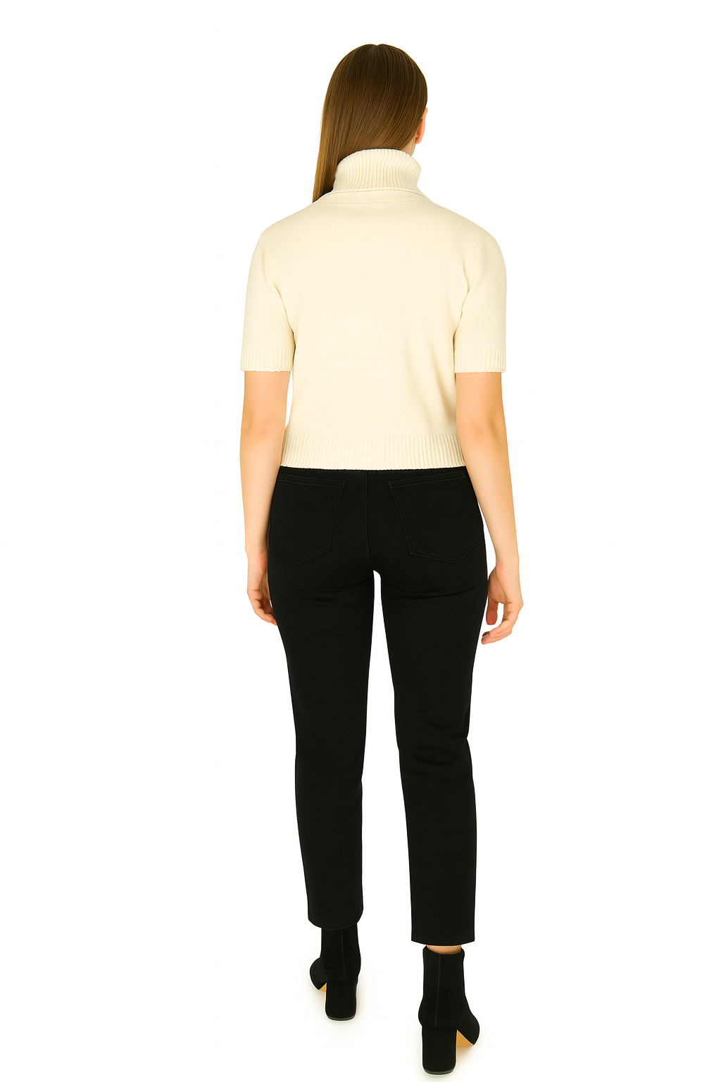 BLUTriko / HırkaBLU Tam Balıkçı Yaka Kısa Kol Triko Bluz