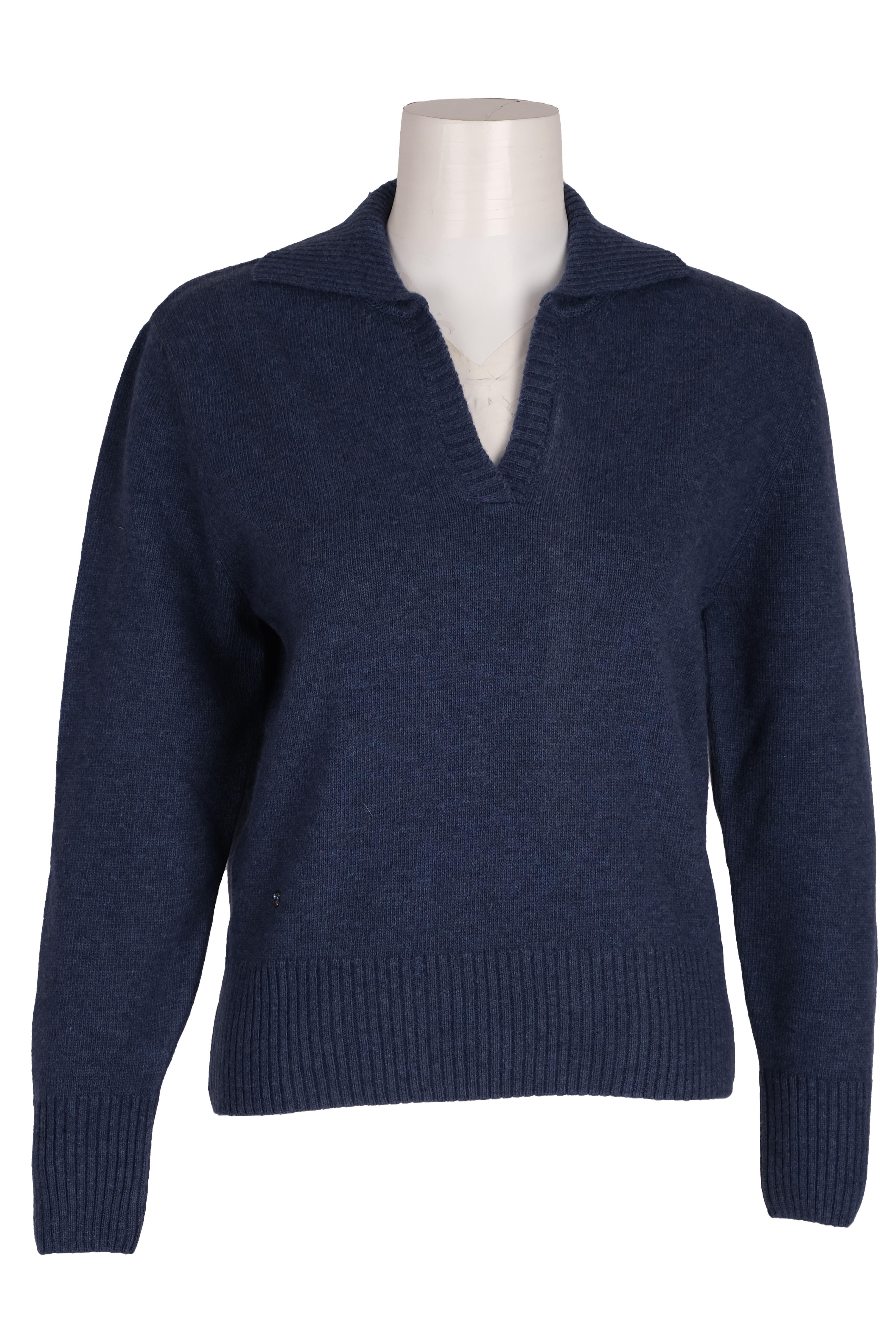 BLUTriko / HırkaBLU V-Polo Yaka Uzun Triko Bluz