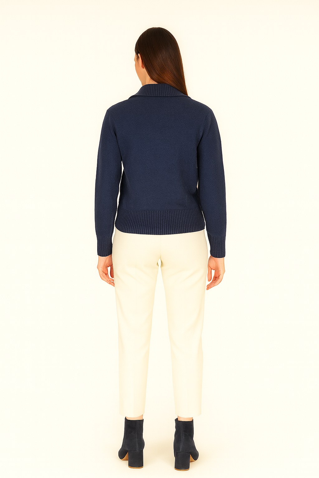 BLUTriko / HırkaBLU V-Polo Yaka Uzun Triko Bluz