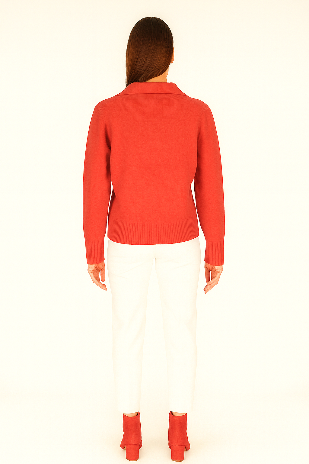 BLUTriko / HırkaBLU V-Polo Yaka Uzun Triko Bluz