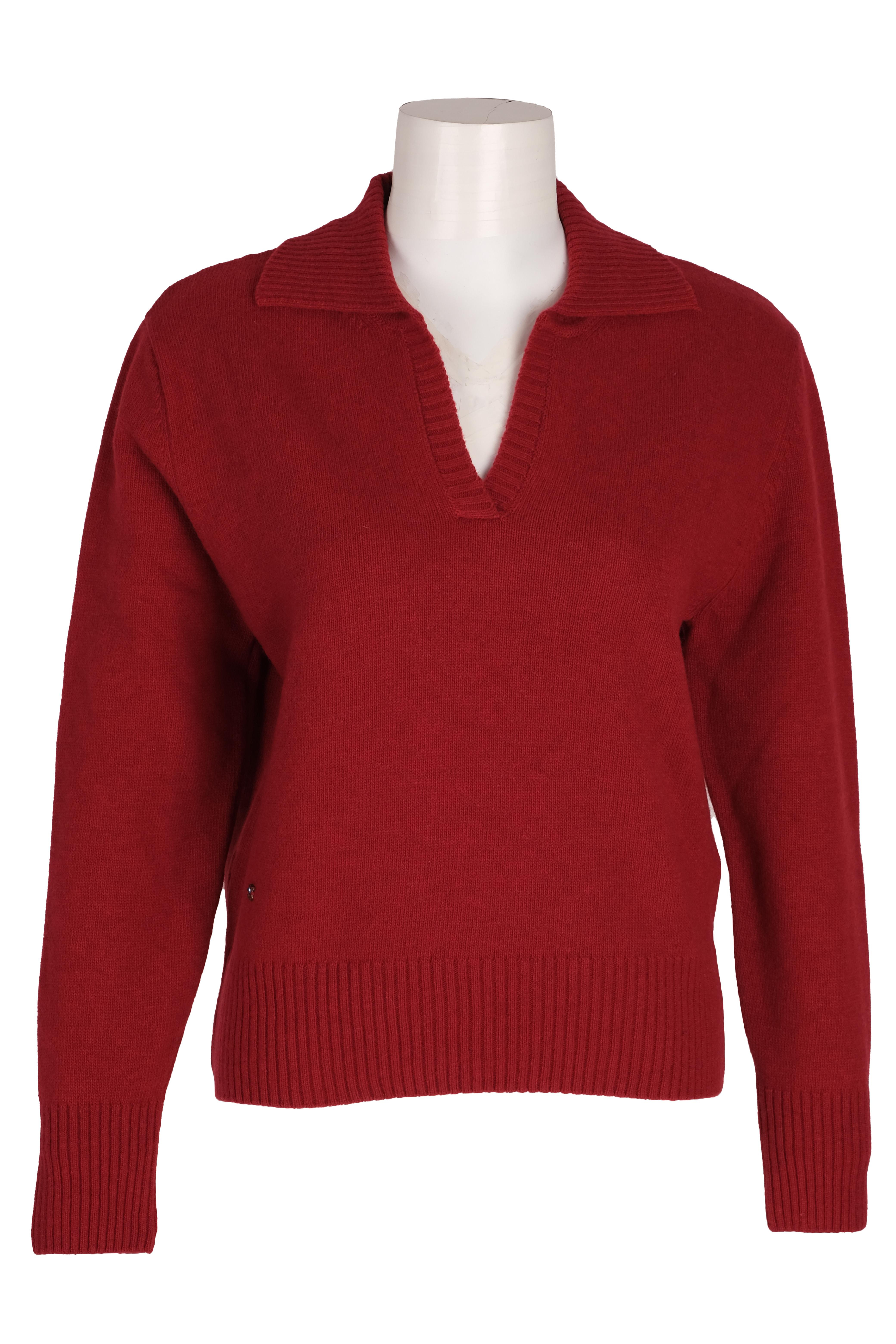 BLUTriko / HırkaBLU V-Polo Yaka Uzun Triko Bluz