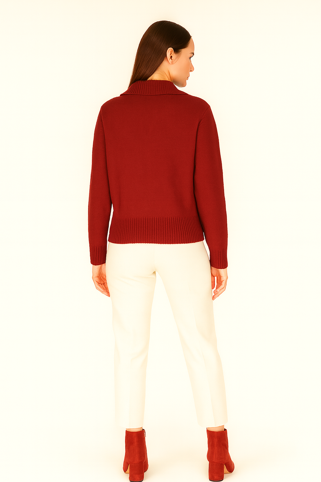 BLUTriko / HırkaBLU V-Polo Yaka Uzun Triko Bluz