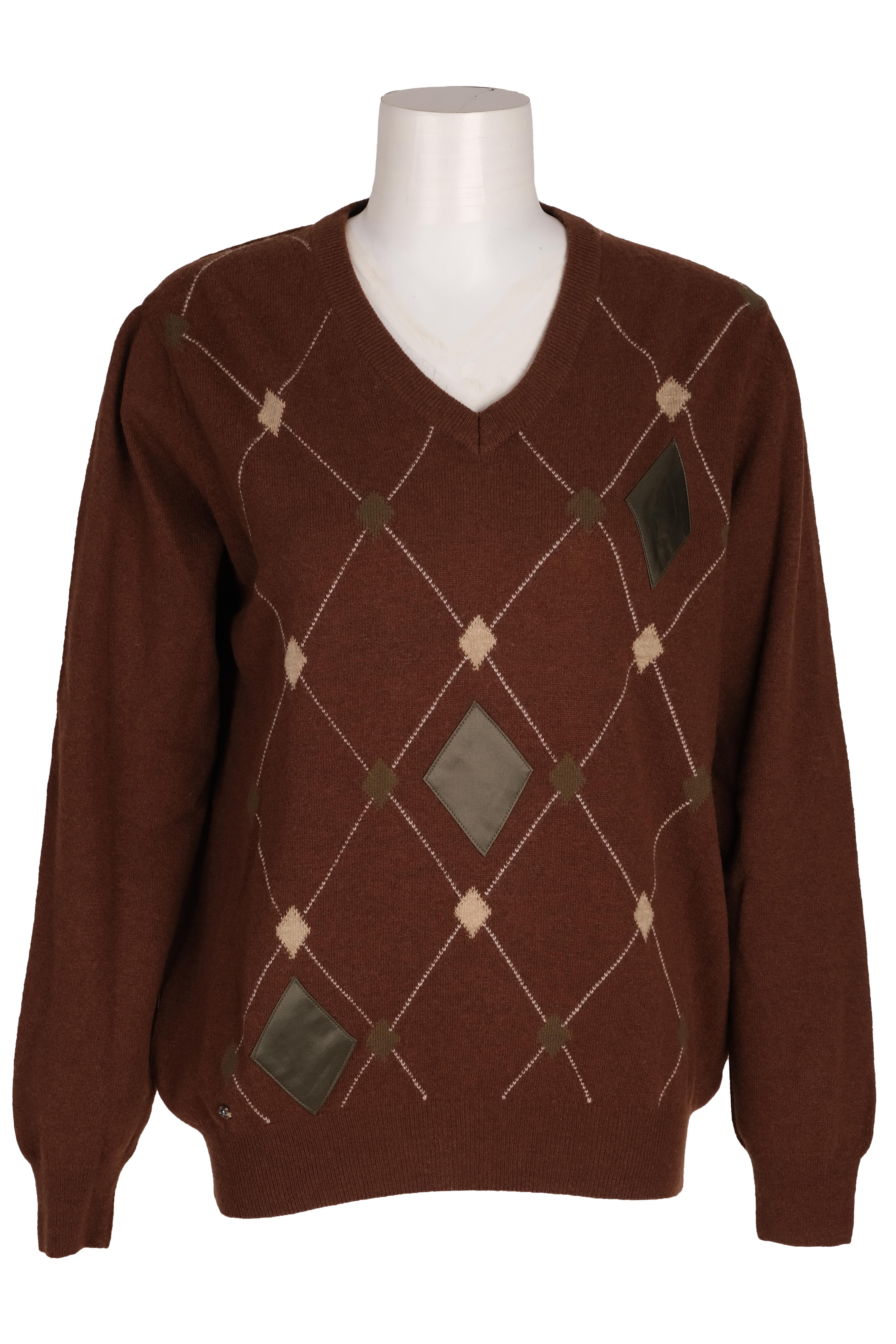 BLUTriko / HırkaBLU V Yaka Baklava Desenli Triko