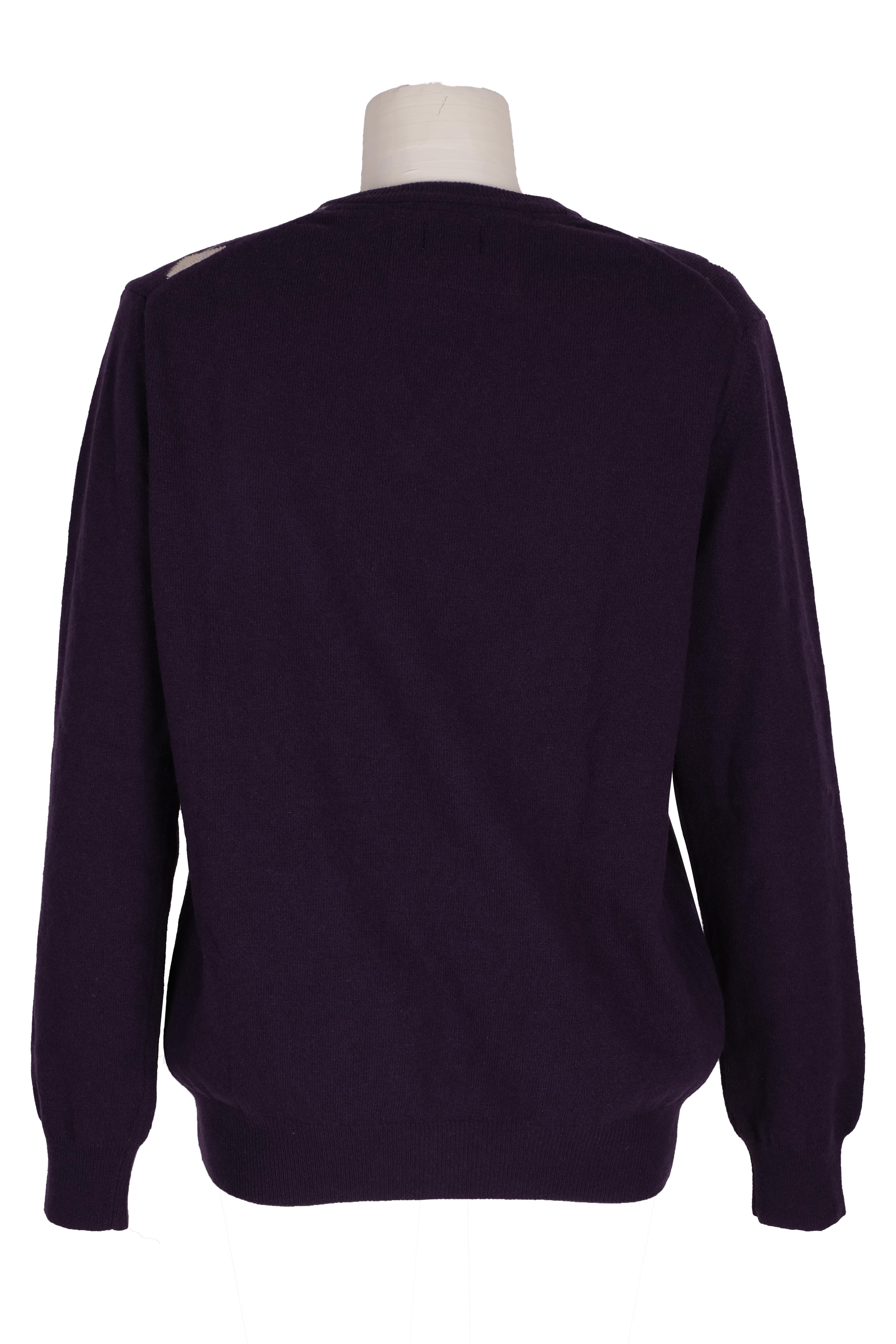 BLUTriko / HırkaBLU V Yaka Baklava Desenli Triko